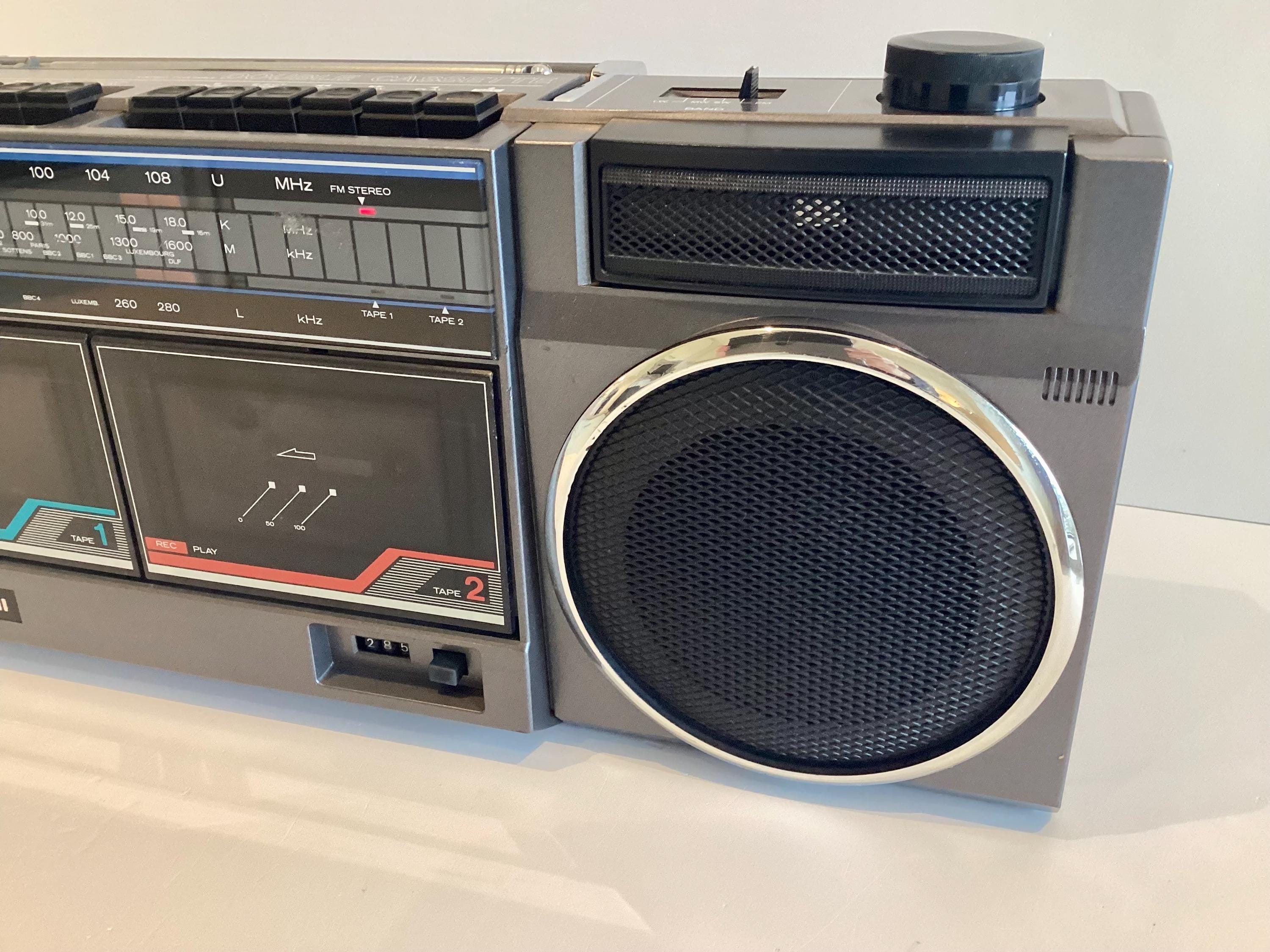 Vintage Boombox | 1986 Hitachi TRK-W24E, Working Stereo Radio Double Cassette Player — photo 8 of 11