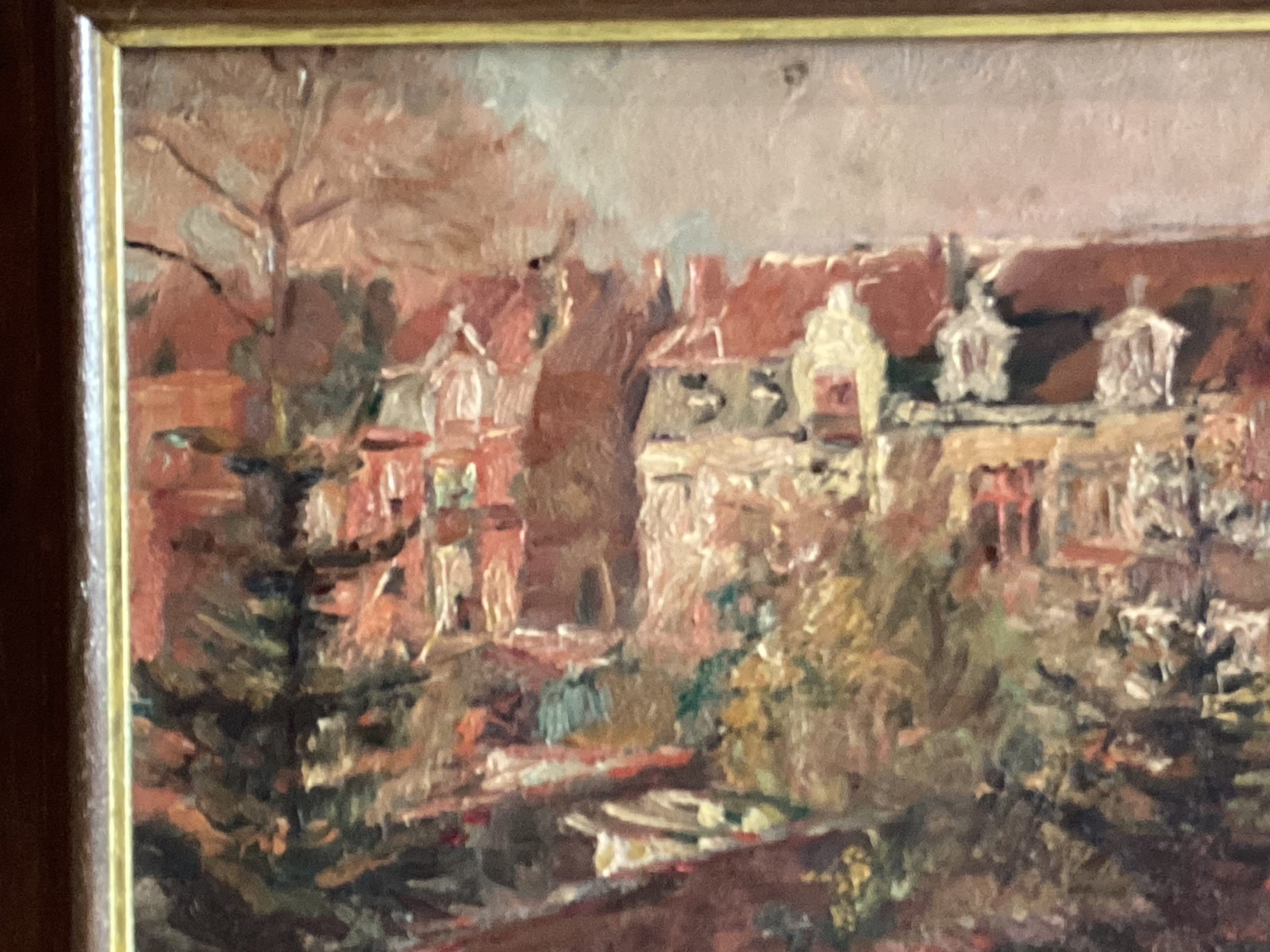 Oil Painting | 1937 Jaques Maes Cityscape Oil on Canvas, Belgian Impressionism — photo 5 of 9