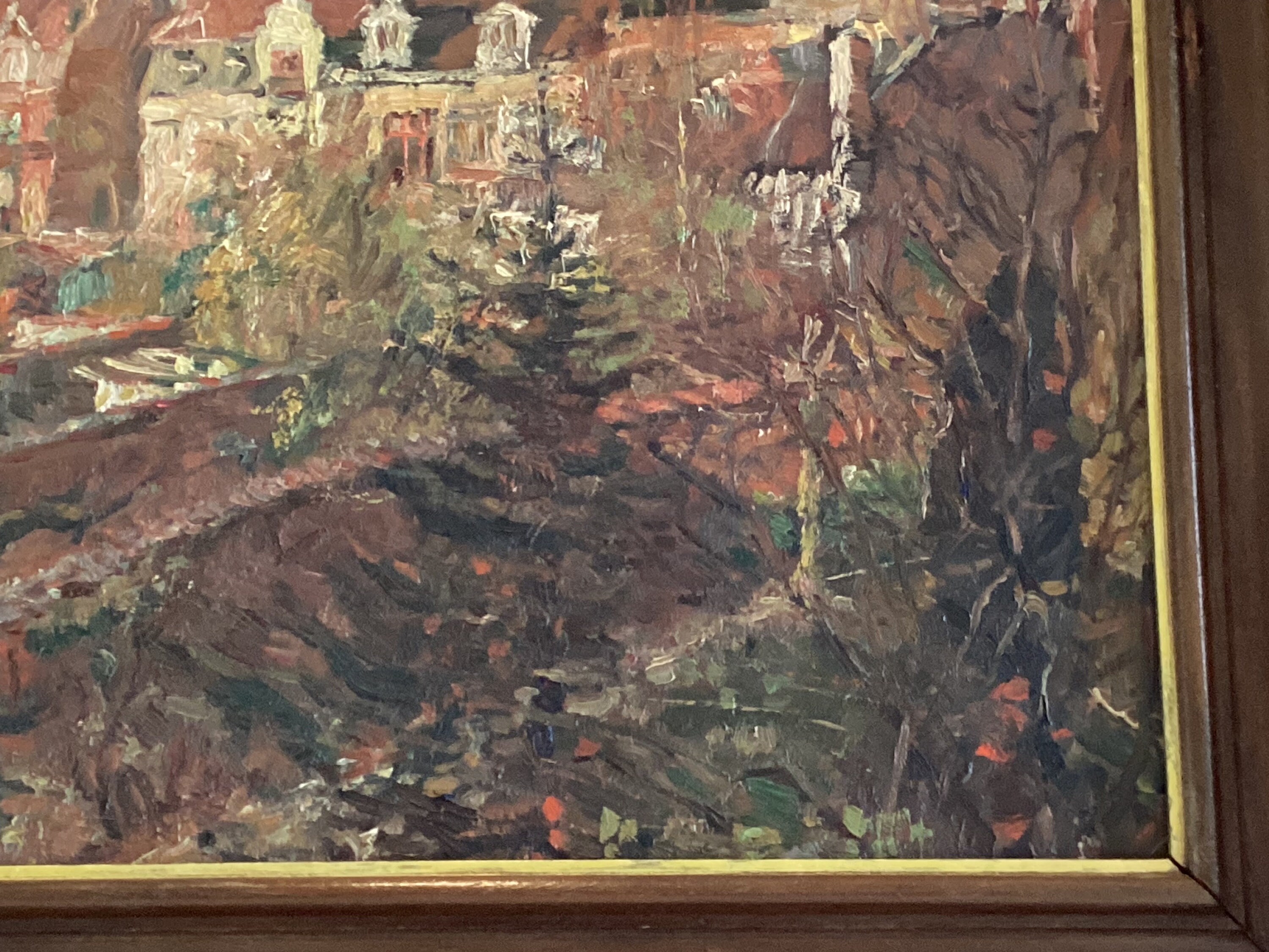 Oil Painting | 1937 Jaques Maes Cityscape Oil on Canvas, Belgian Impressionism — photo 8 of 9