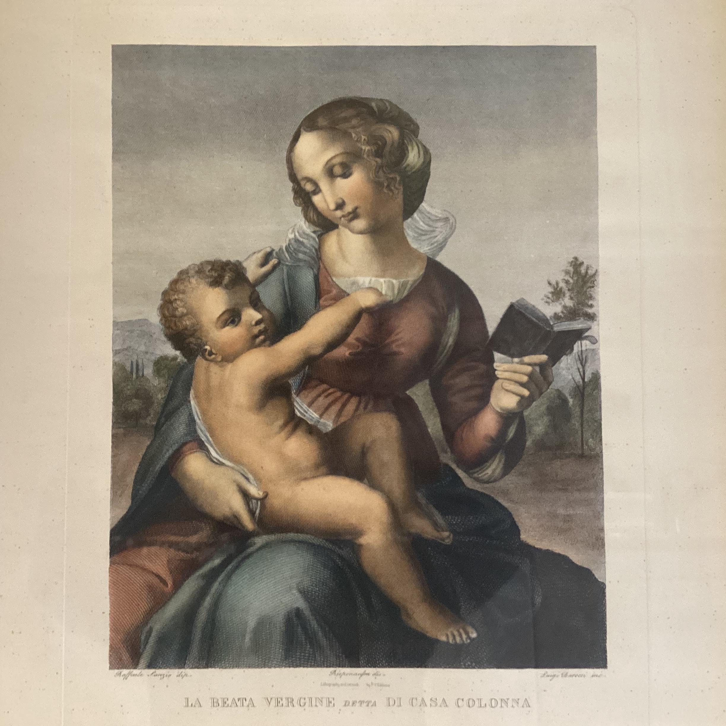 Antique Litography — Raphael “Blessed Virgin of Casa Colonna” Color Art Luigi Barocci (c.1827) — photo 3 of 11