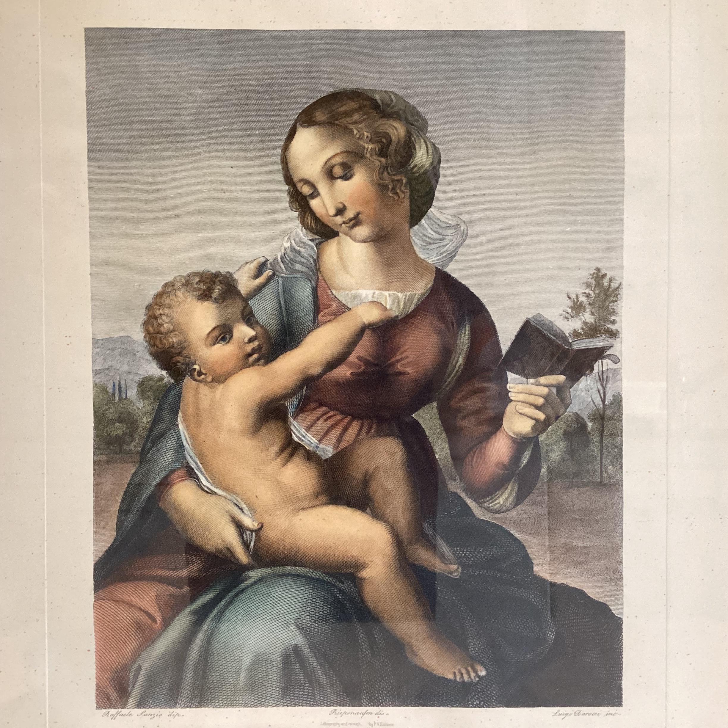 Antique Litography — Raphael “Blessed Virgin of Casa Colonna” Color Art Luigi Barocci (c.1827) — photo 4 of 11