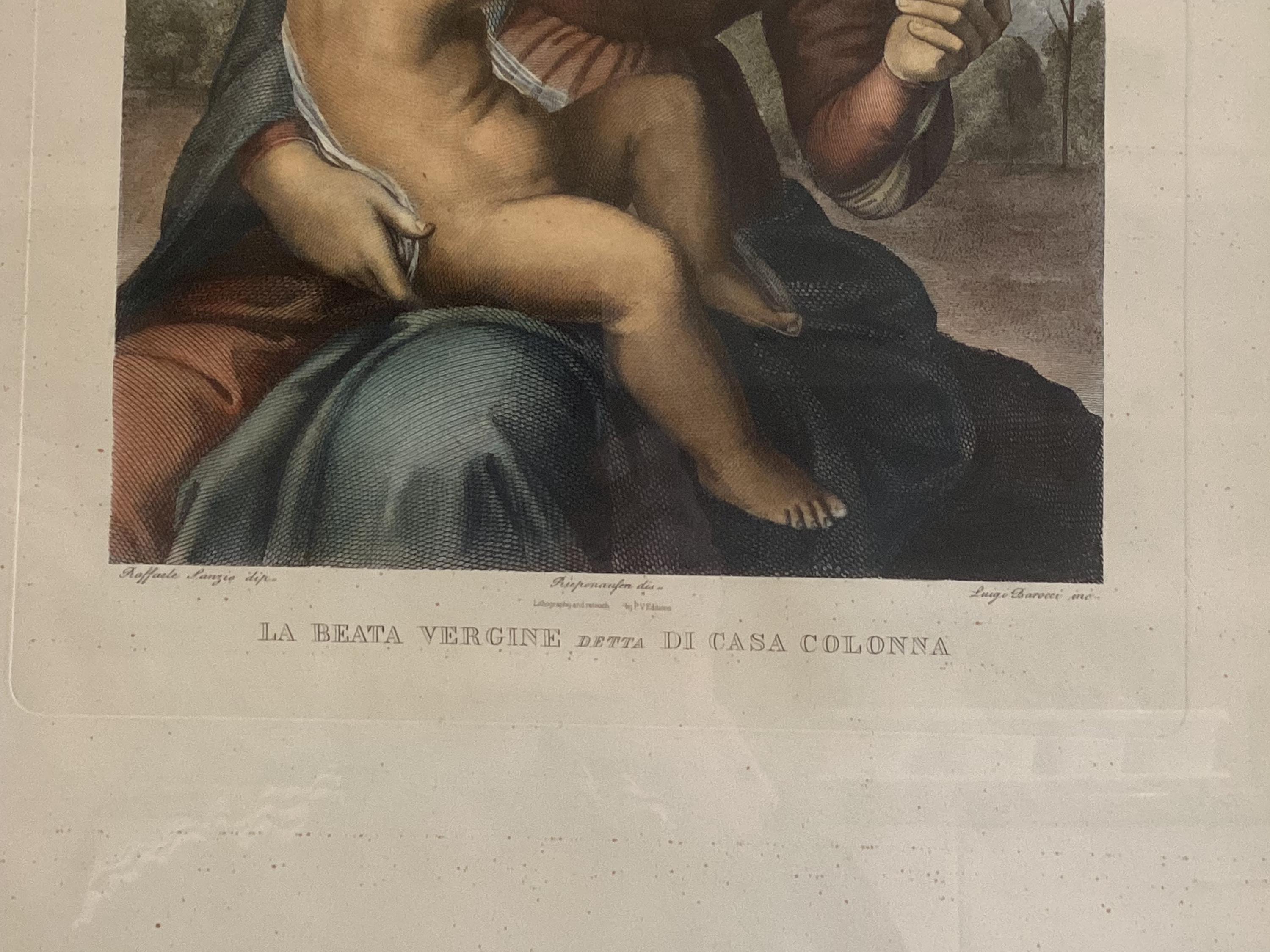 Antique Litography — Raphael “Blessed Virgin of Casa Colonna” Color Art Luigi Barocci (c.1827) — photo 7 of 11