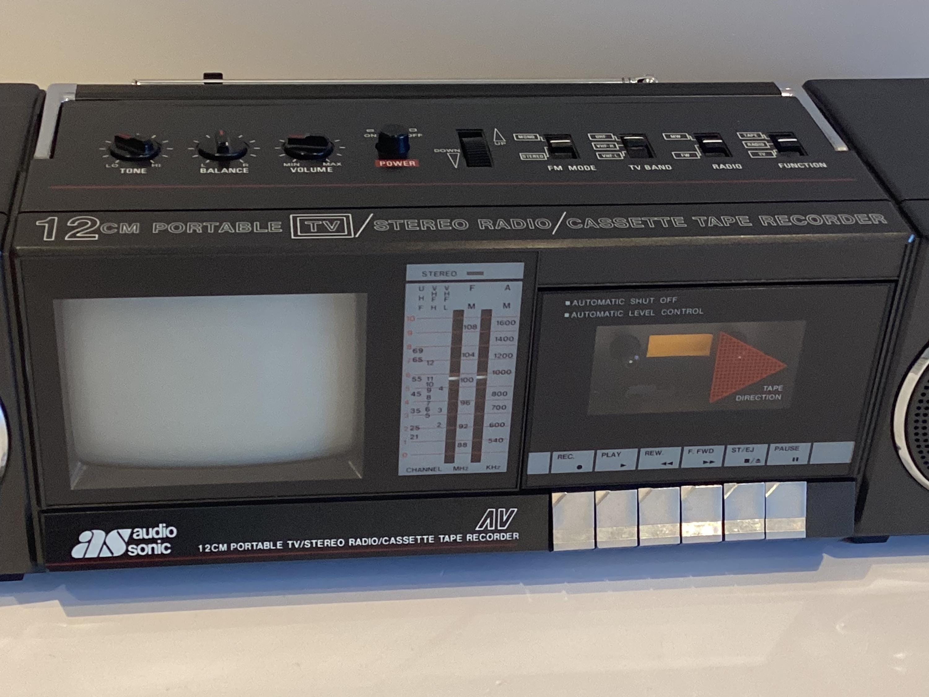 Vintage Boombox AS AudioSonic TC980 (1986), Radio, Cassette Player, Television, Working — photo 5 of 11