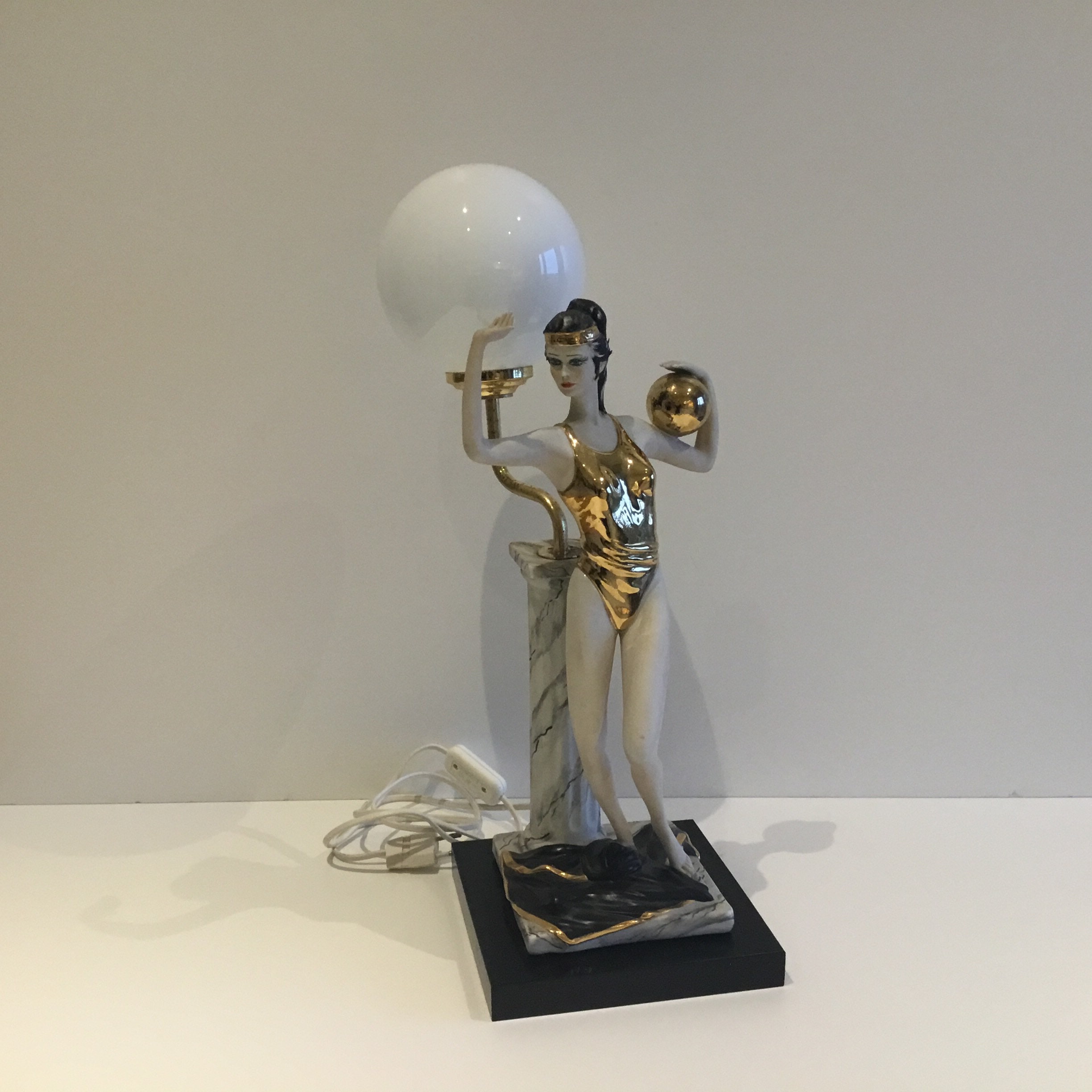 Vintage Porcelain Sculpture | 1940s Capodimonte Table Lamp by Sartori, Made in Italy — photo 2 of 11