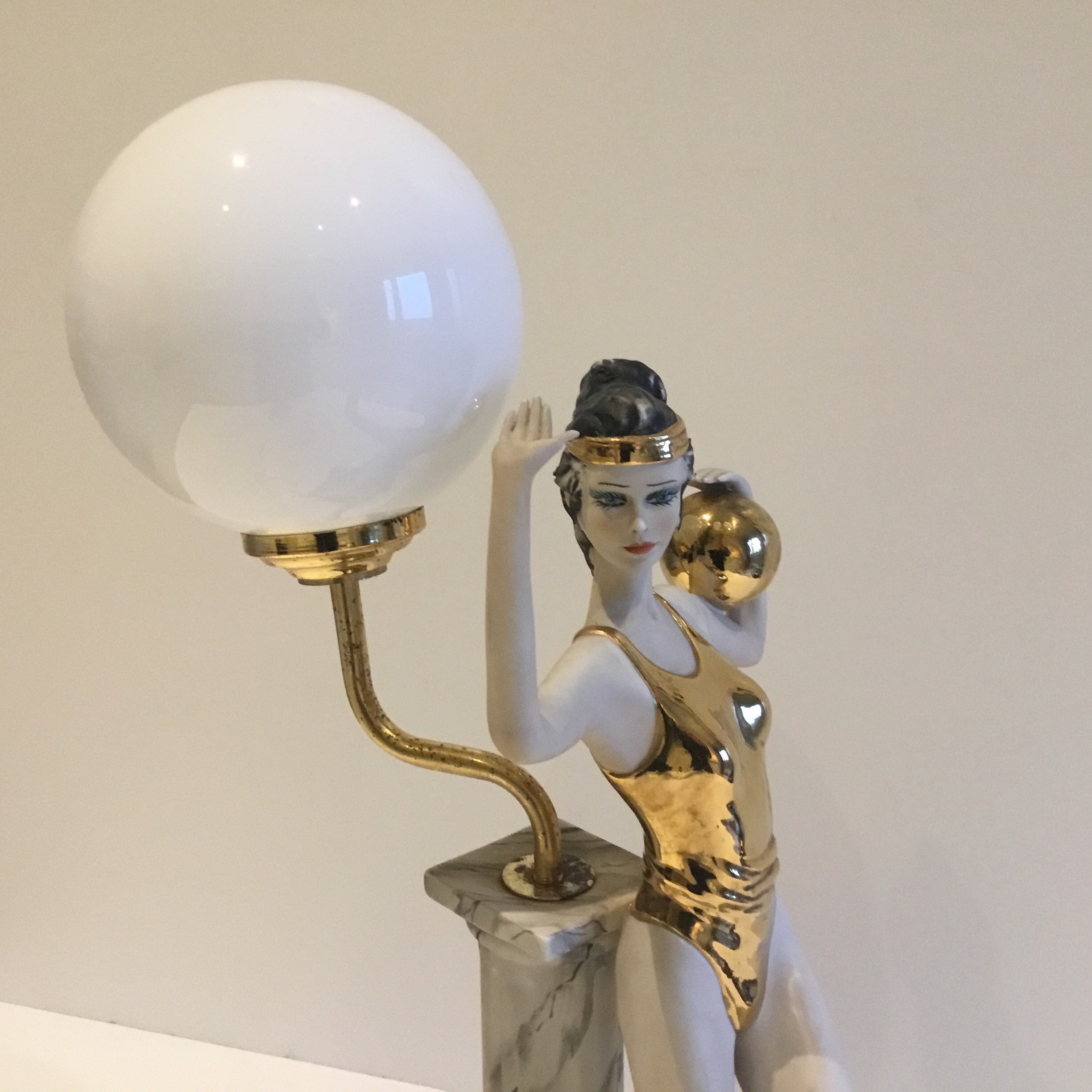 Vintage Porcelain Sculpture | 1940s Capodimonte Table Lamp by Sartori, Made in Italy — photo 11 of 11