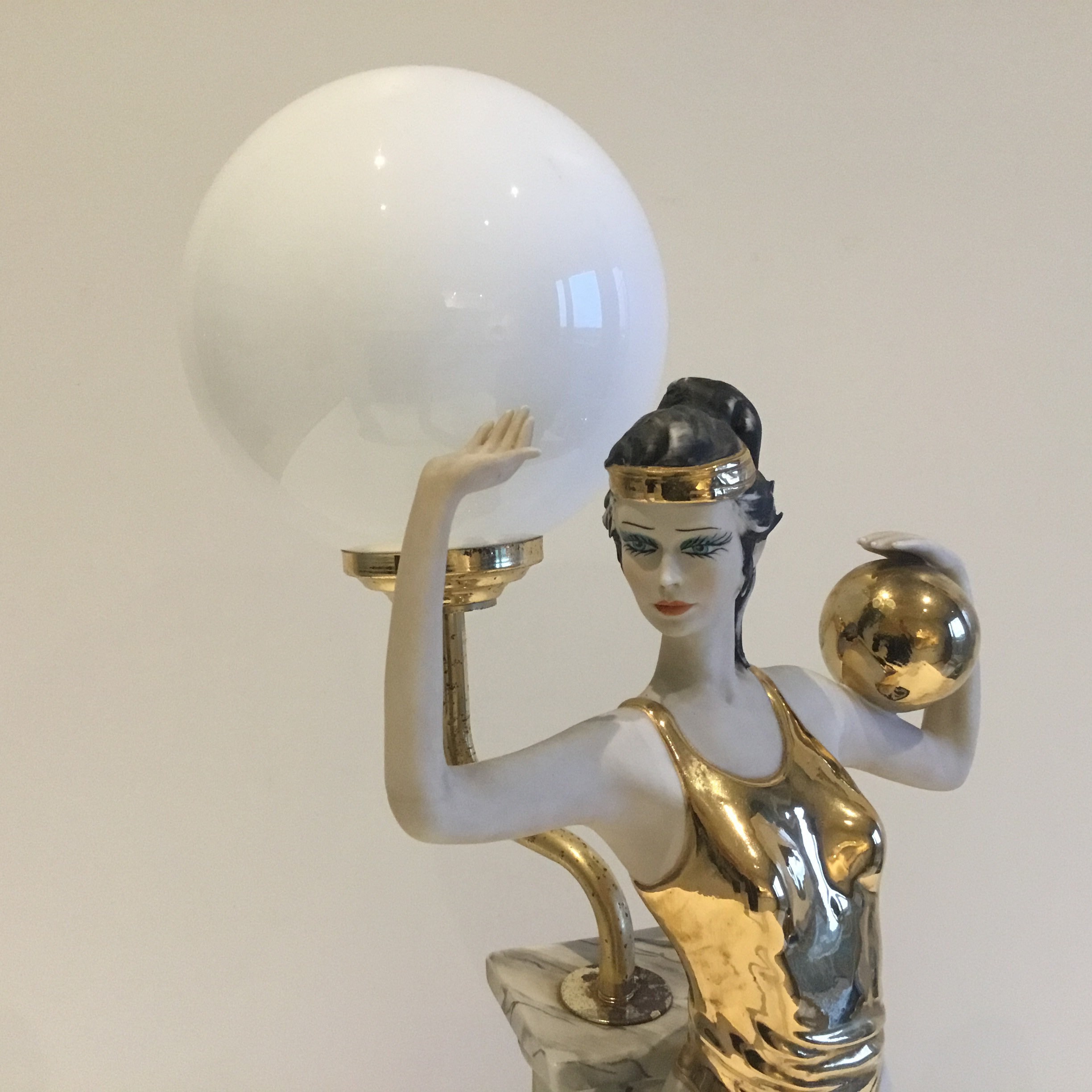 Vintage Porcelain Sculpture | 1940s Capodimonte Table Lamp by Sartori, Made in Italy — photo 4 of 11