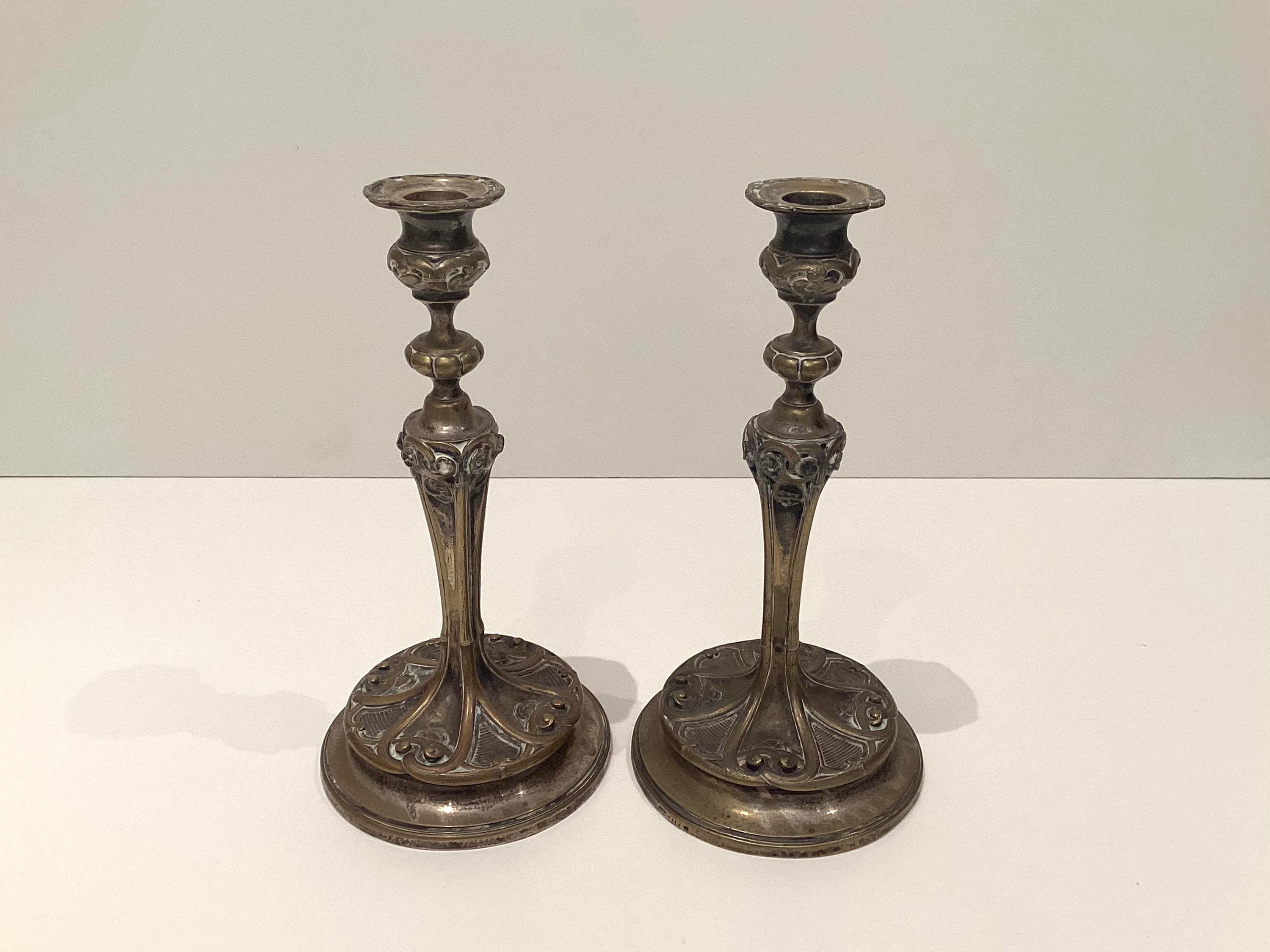 Antique Bronze Candlesticks | 18th Century France, Thouret Marked Pair Empire Period — photo 2 of 10