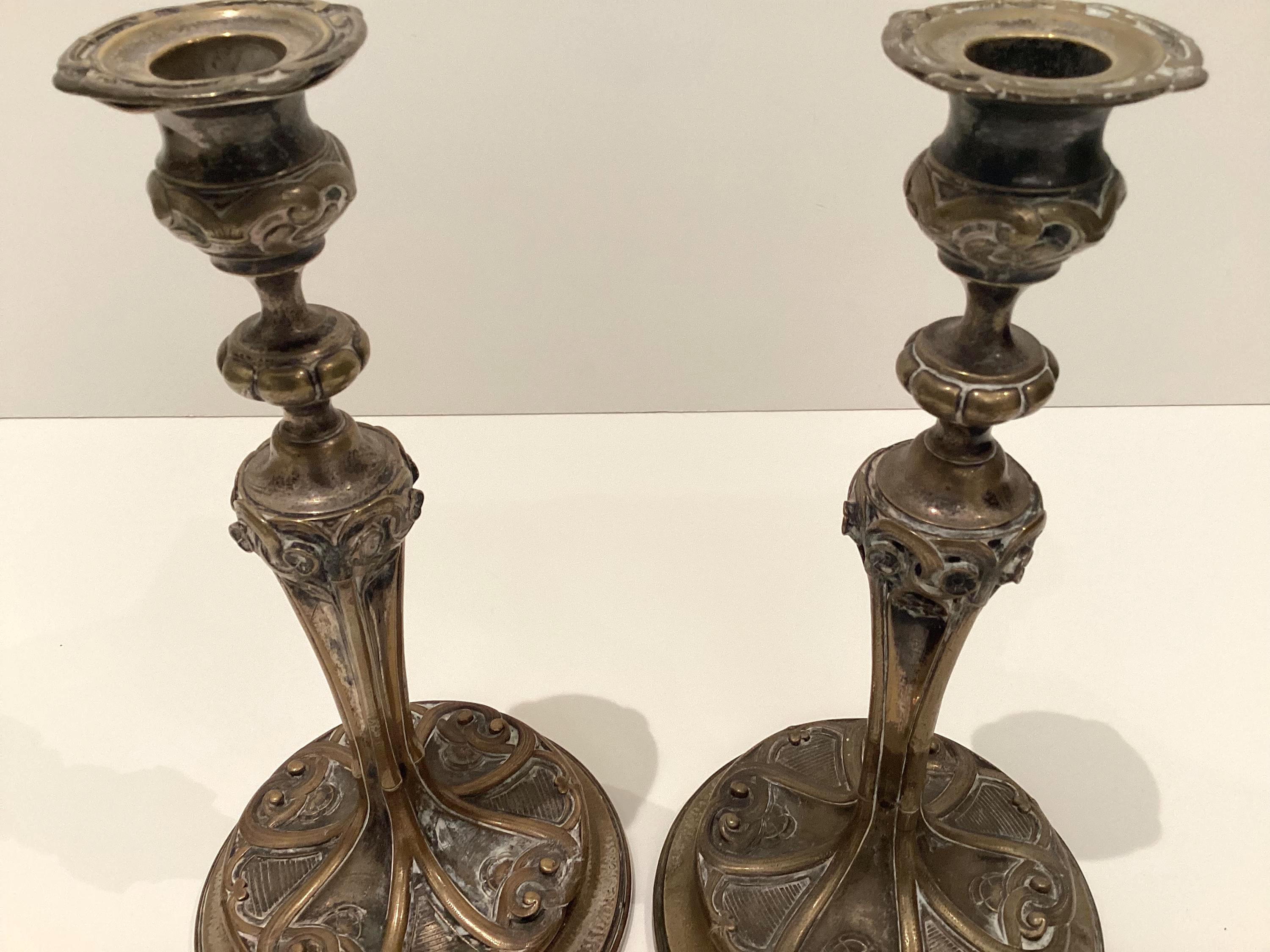 Antique Bronze Candlesticks | 18th Century France, Thouret Marked Pair Empire Period — photo 3 of 10