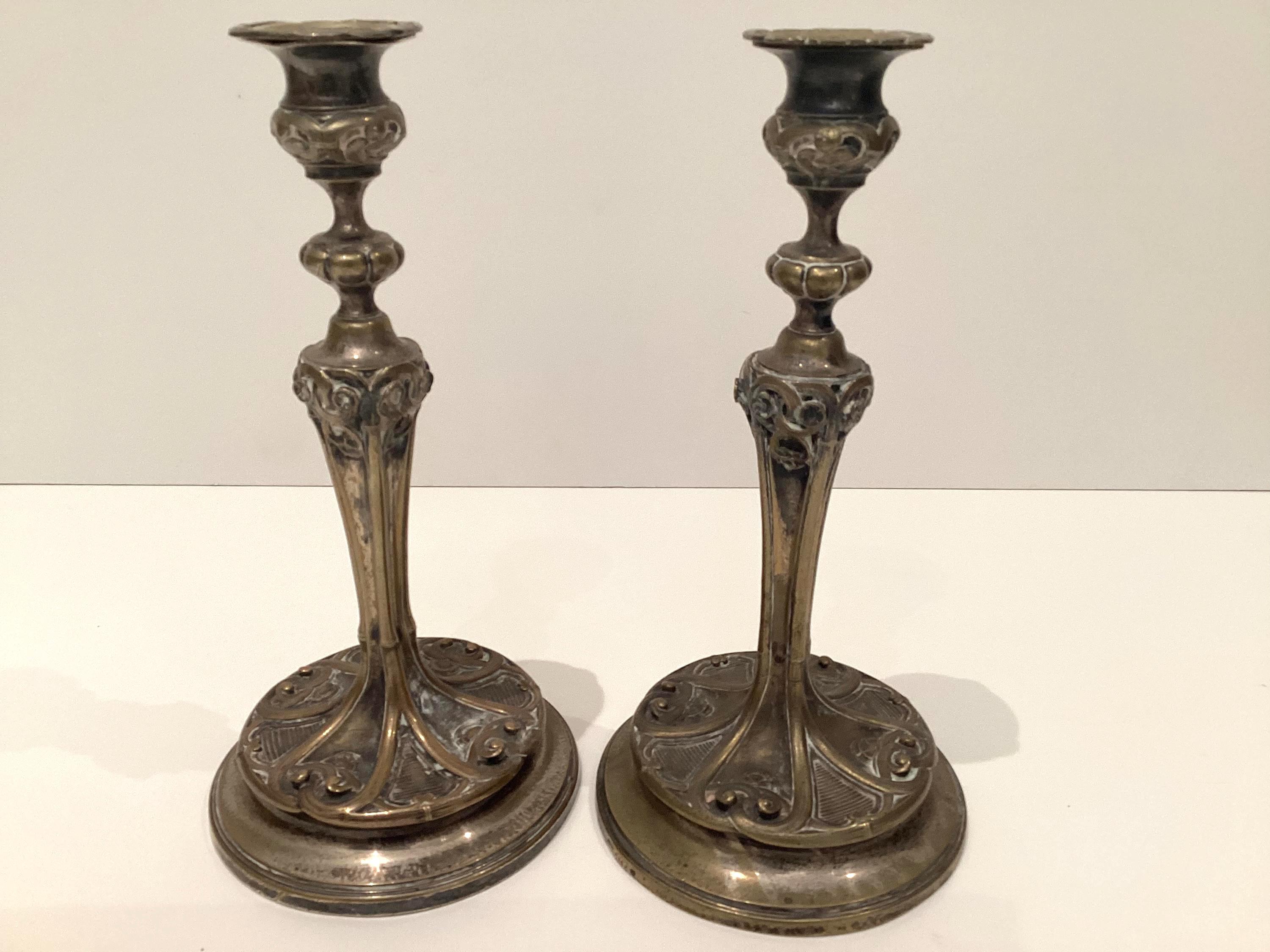 Antique Bronze Candlesticks | 18th Century France, Thouret Marked Pair Empire Period — photo 4 of 10