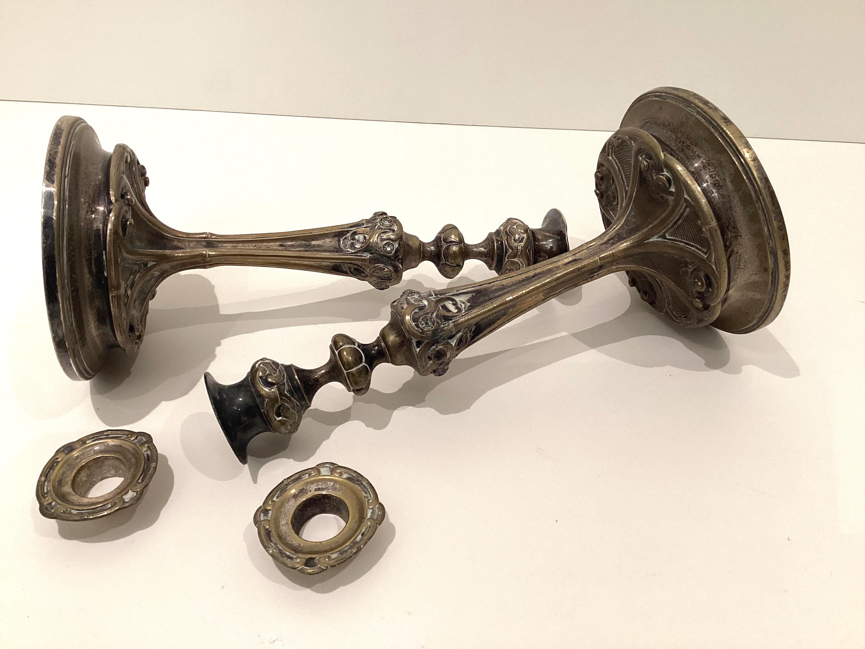 Antique Bronze Candlesticks | 18th Century France, Thouret Marked Pair Empire Period — photo 5 of 10