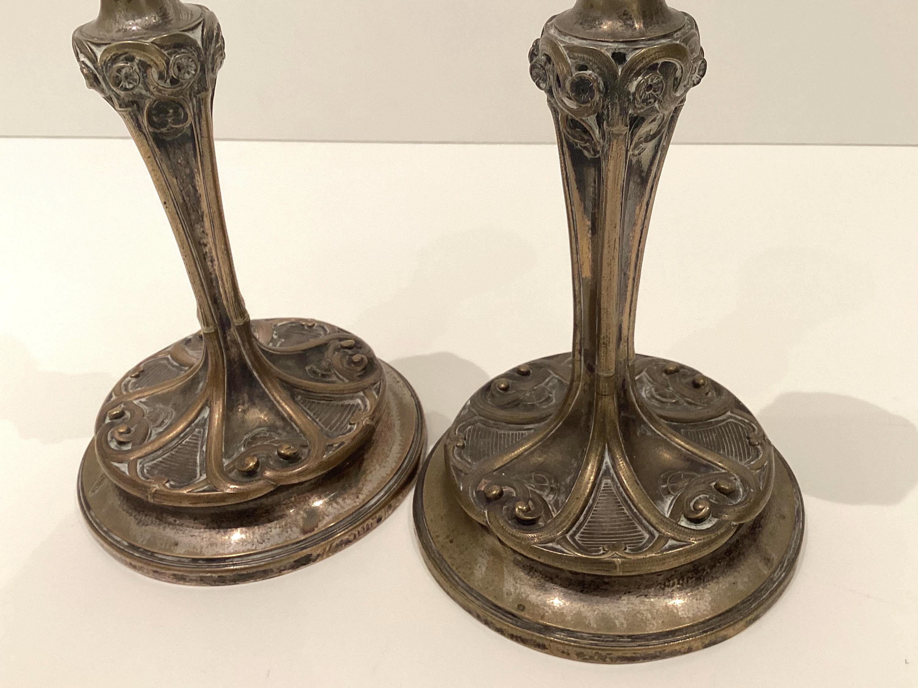 Antique Bronze Candlesticks | 18th Century France, Thouret Marked Pair Empire Period — photo 9 of 10