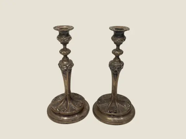 Antique Bronze Candlesticks | 18th Century France, Thouret Marked Pair Empire Period