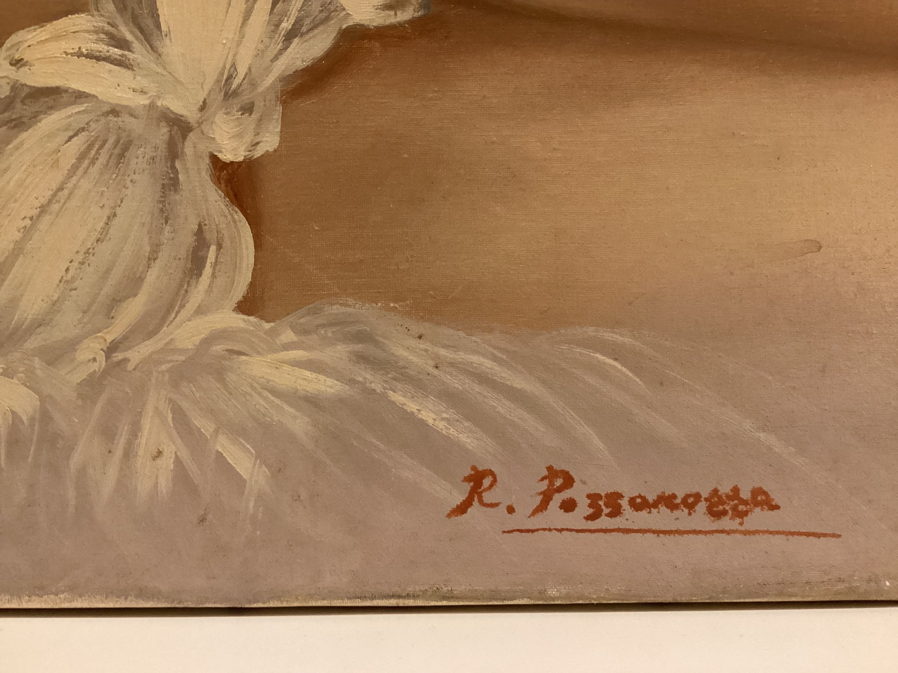 Vintage Painting | Hand Painted Woman Oil On Canvas (1950s) R. Pezzarossa Italian Artist — photo 7 of 8