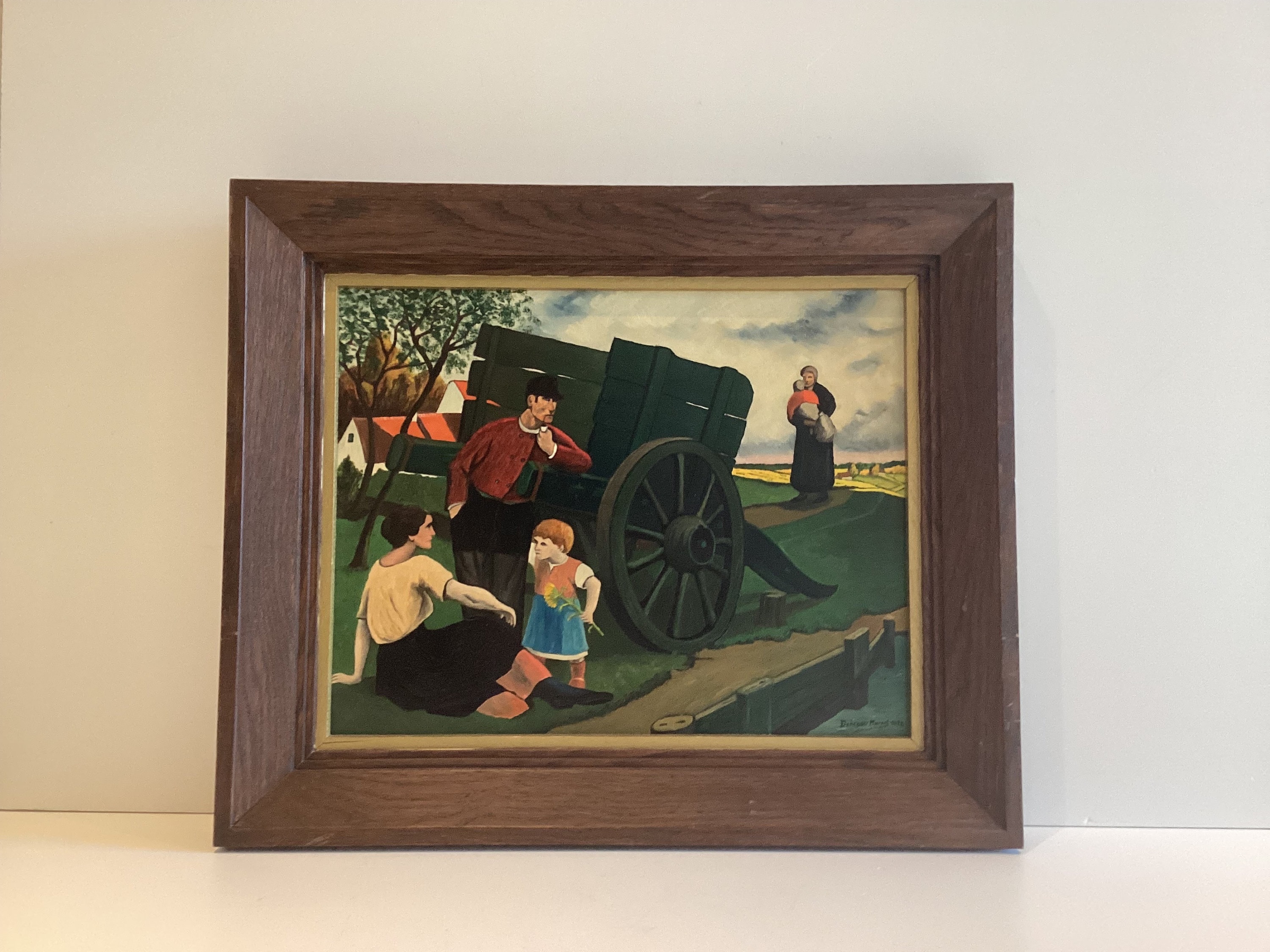 Vintage Painting | Dekeyser Marcel 1978 Country Scene, Signed Oil on Cardboard Framed — photo 2 of 8