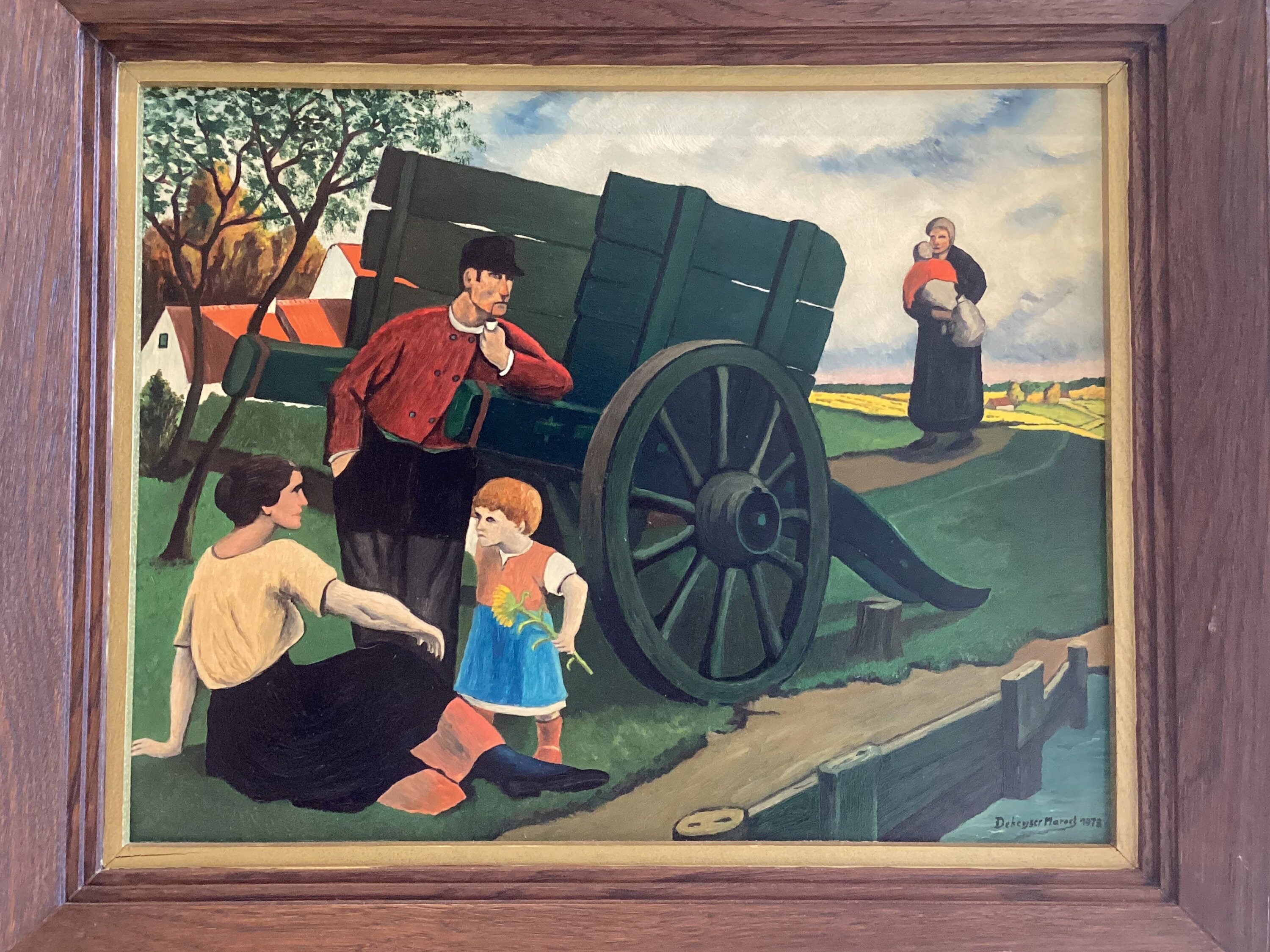 Vintage Painting | Dekeyser Marcel 1978 Country Scene, Signed Oil on Cardboard Framed — photo 3 of 8