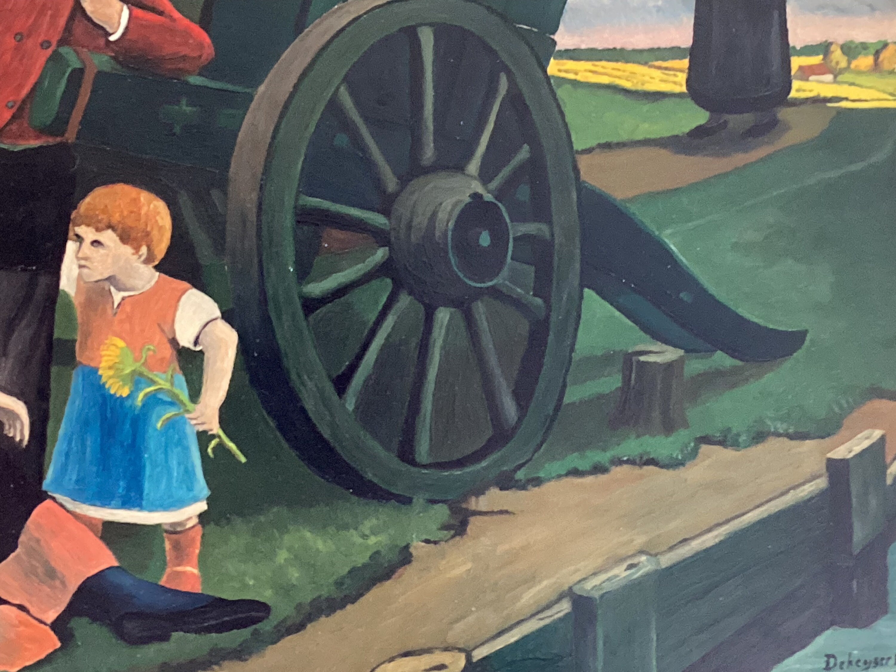 Vintage Painting | Dekeyser Marcel 1978 Country Scene, Signed Oil on Cardboard Framed — photo 6 of 8
