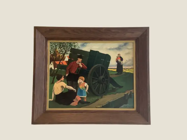 Vintage Painting | Dekeyser Marcel 1978 Country Scene, Signed Oil on Cardboard Framed