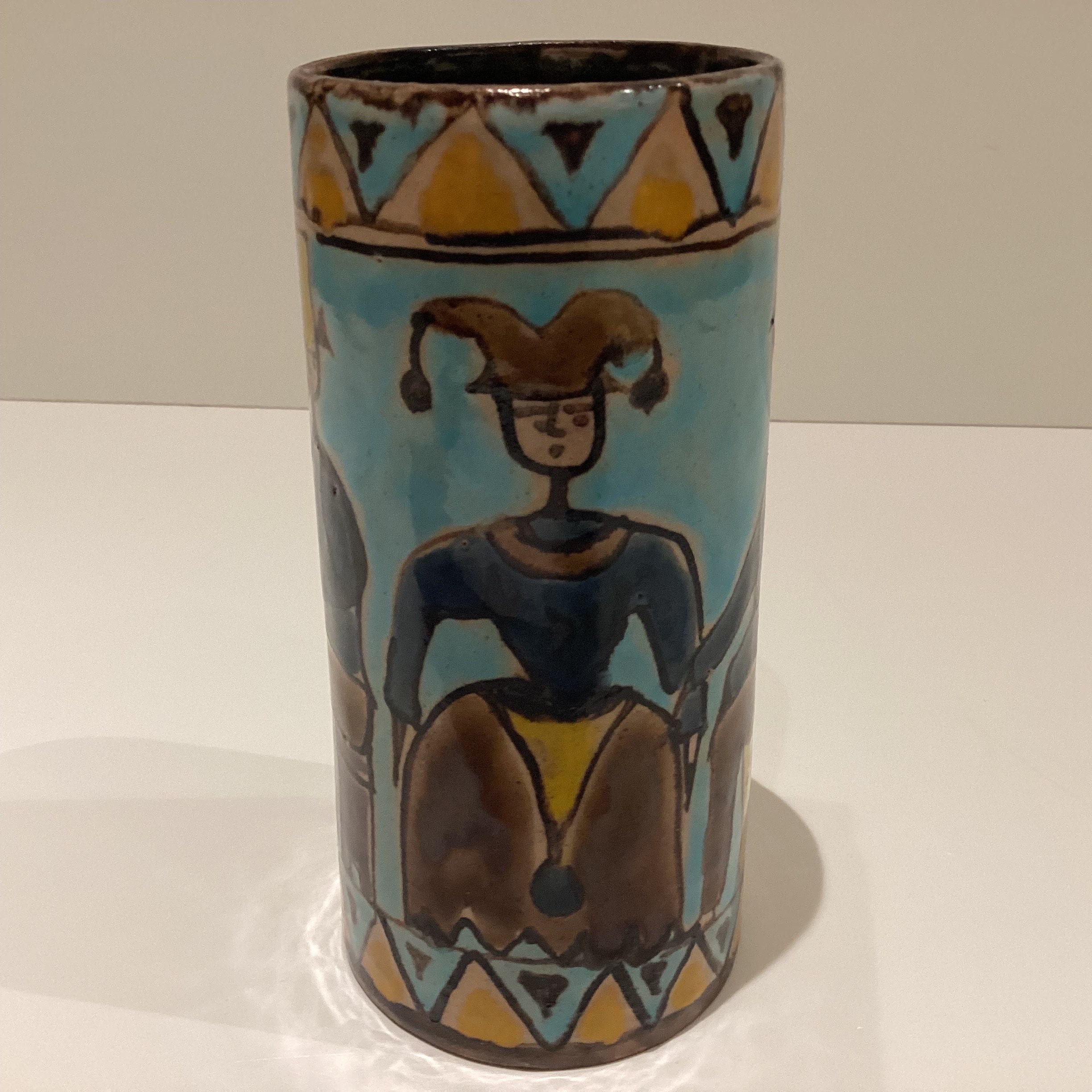 Modernist Ceramic Vase | Elio Schiavon 1960s Italy, Hand Painted Signed Artist Pottery — photo 4 of 11