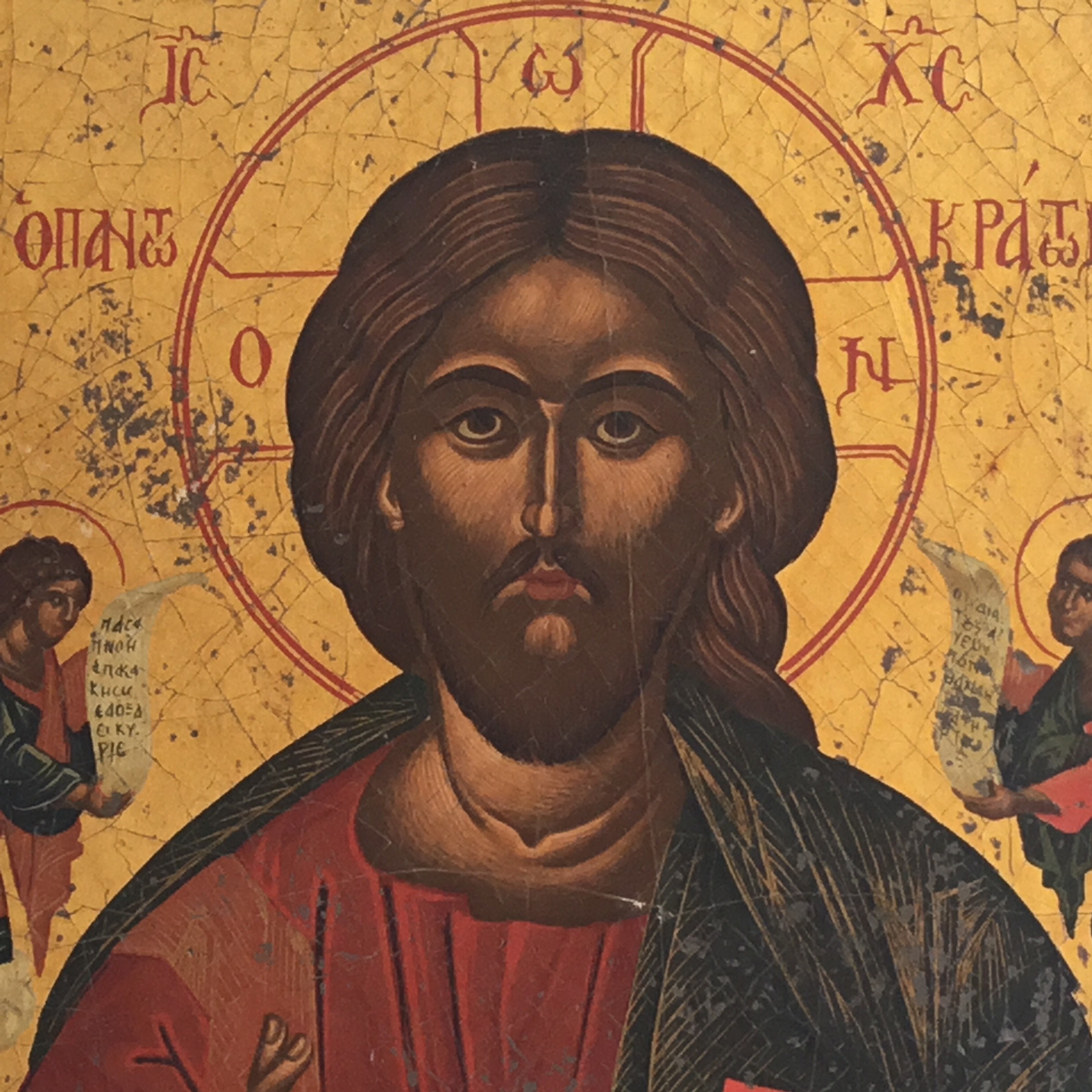 Vintage Orthodox Icon | Christ Pantocrator 1950s Greece, Tempera Gold on Wood — photo 7 of 10