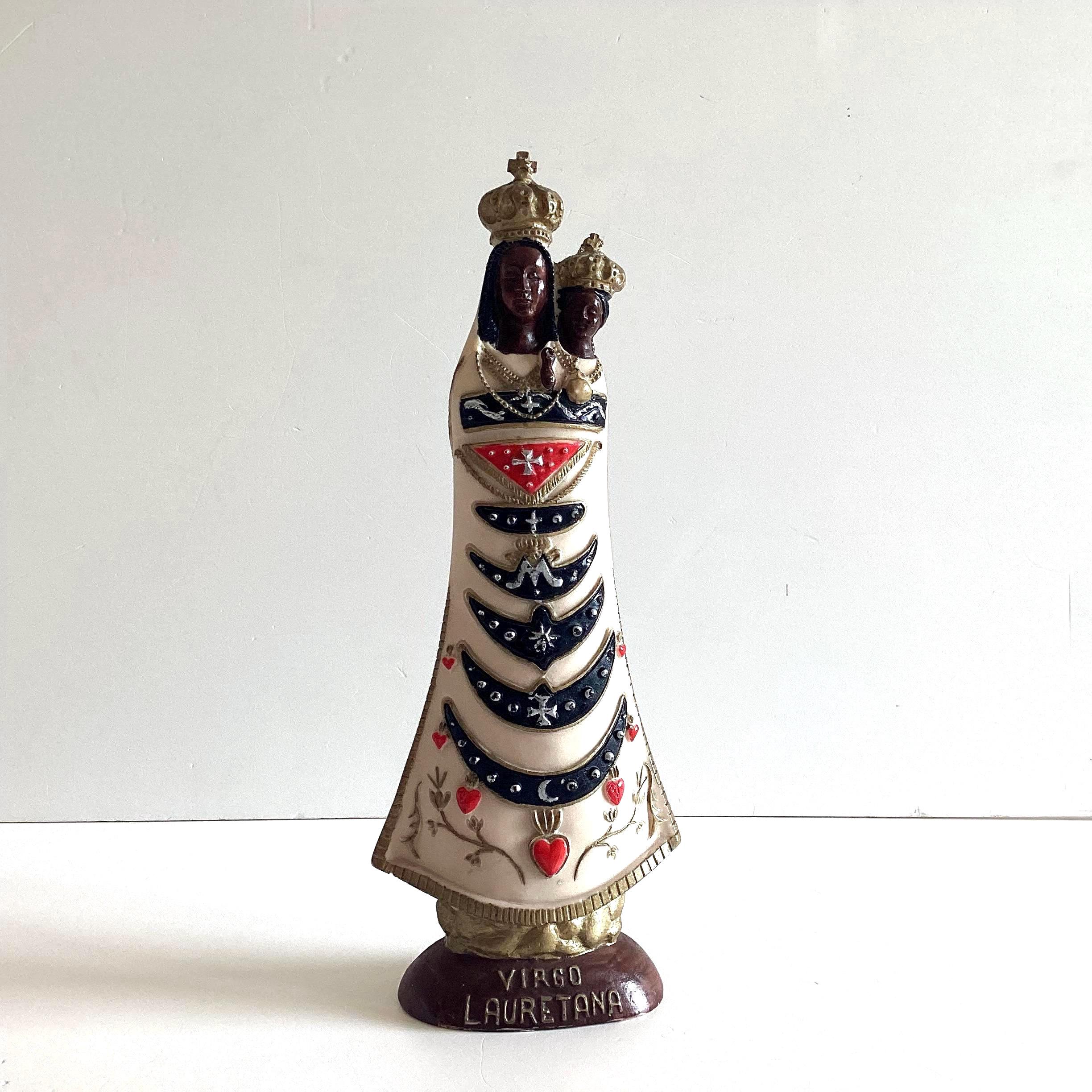 Vintage Madonna | Italian Virgo Lauretana, Hand-Painted Solid Resin Statue — photo 2 of 10