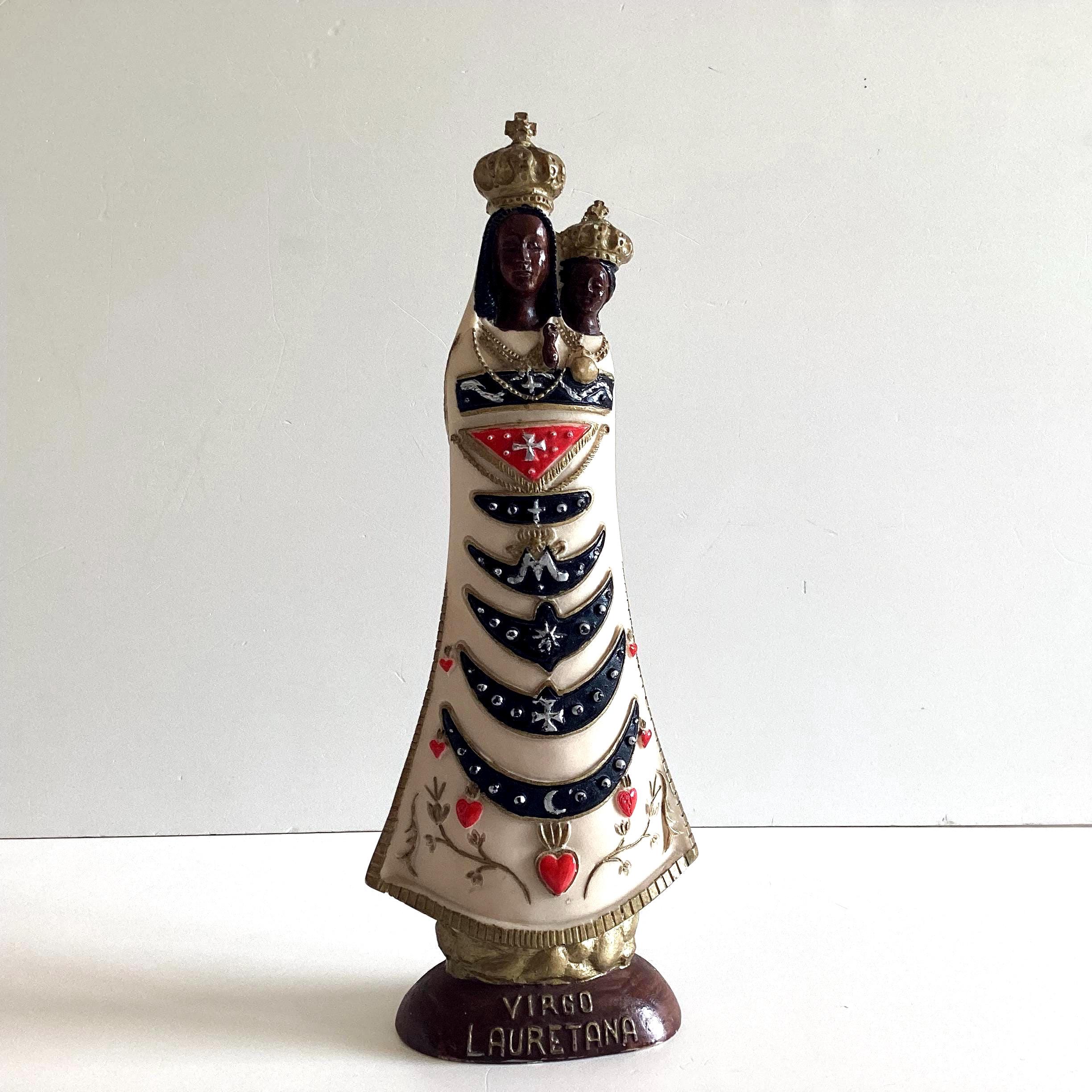 Vintage Madonna | Italian Virgo Lauretana, Hand-Painted Solid Resin Statue — photo 3 of 10