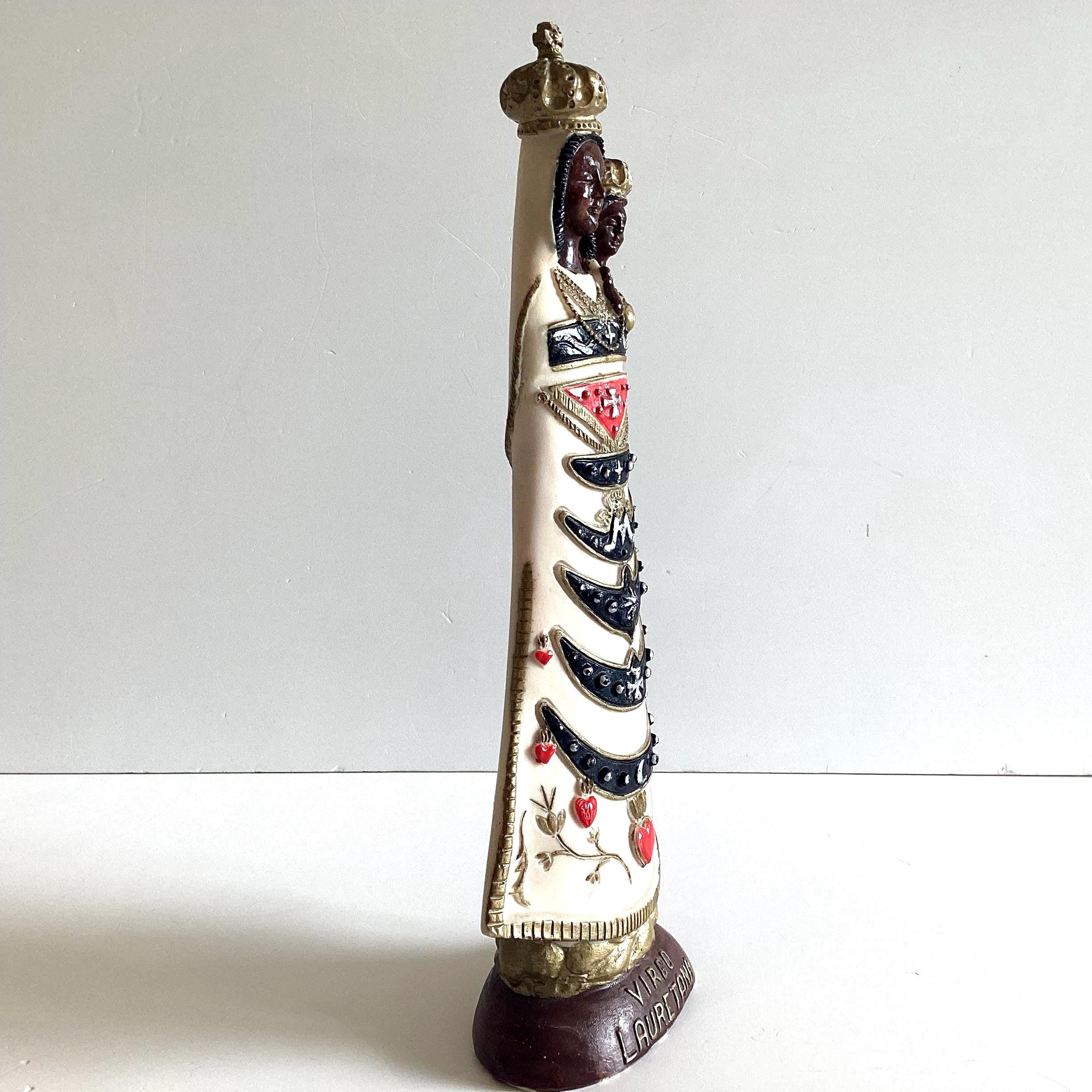 Vintage Madonna | Italian Virgo Lauretana, Hand-Painted Solid Resin Statue — photo 6 of 10
