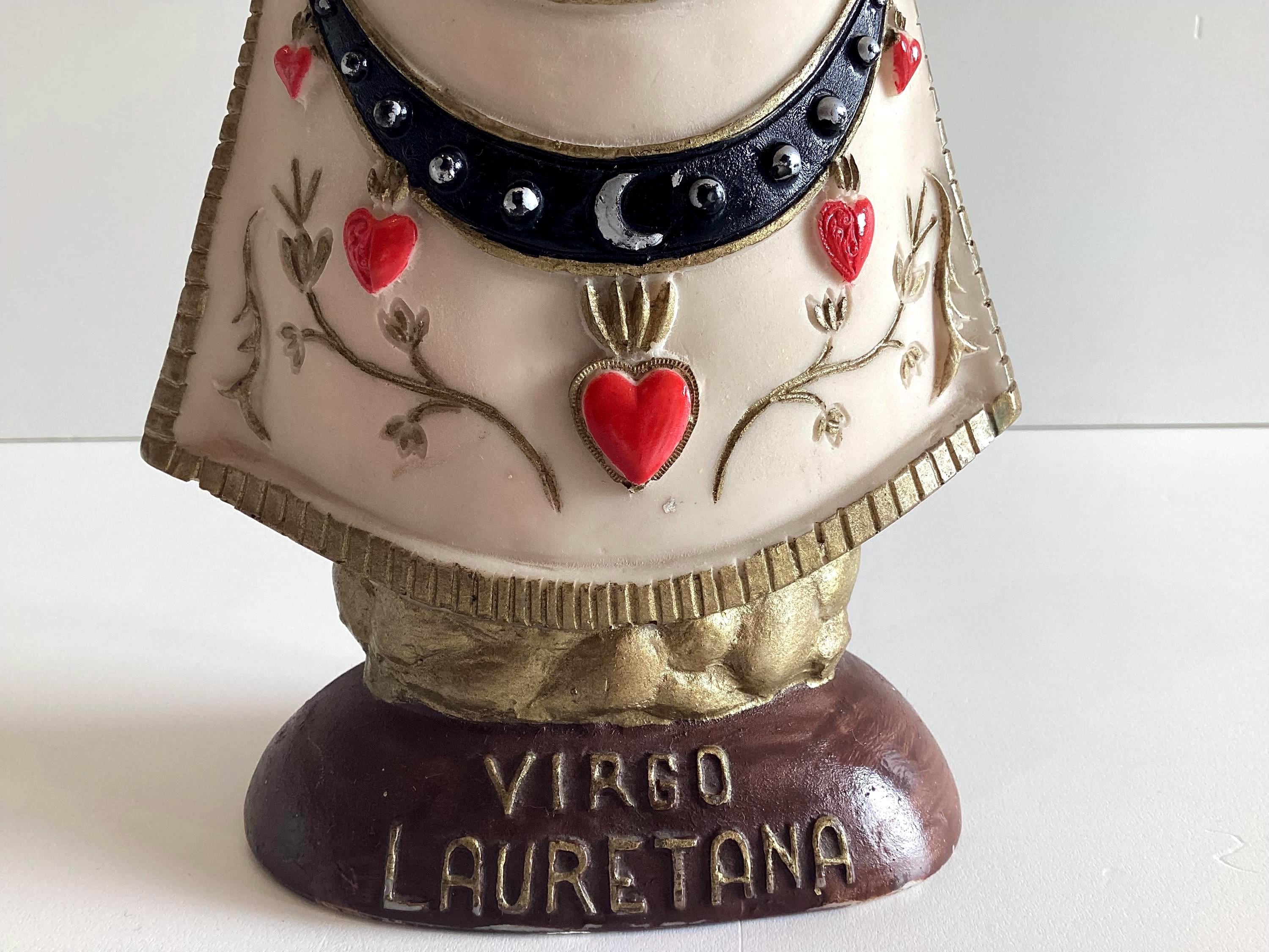 Vintage Madonna | Italian Virgo Lauretana, Hand-Painted Solid Resin Statue — photo 10 of 10