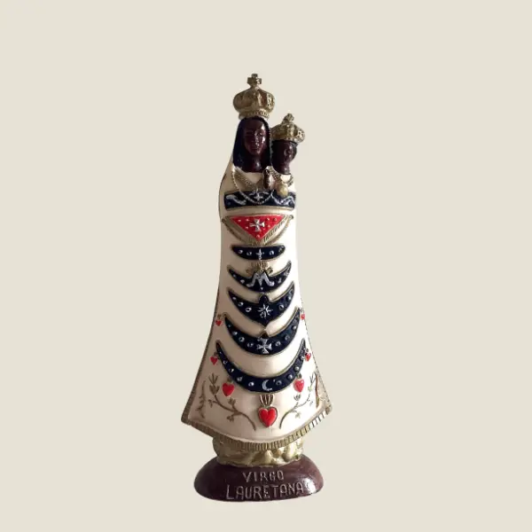 Vintage Madonna | Italian Virgo Lauretana, Hand-Painted Solid Resin Statue