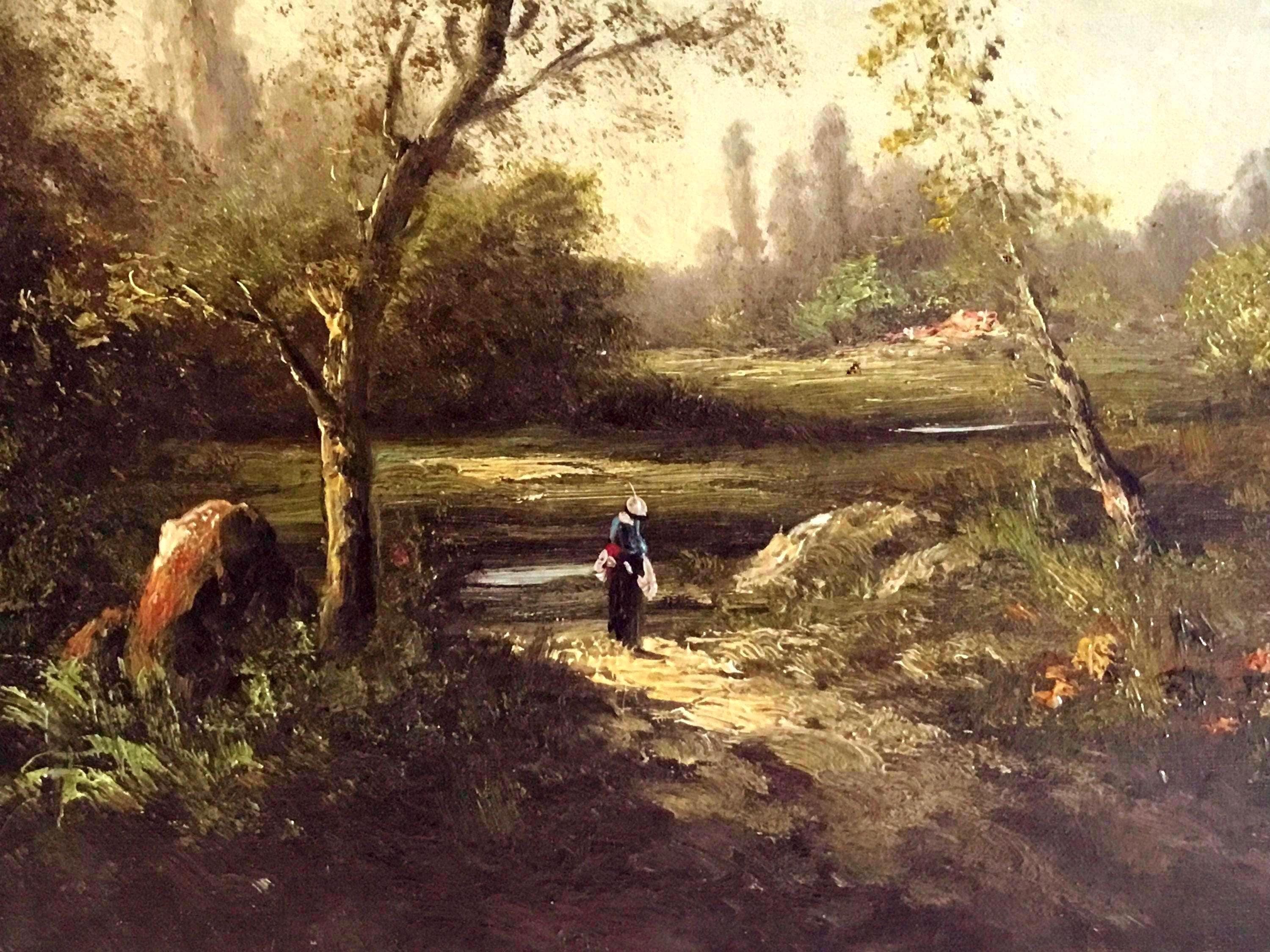 Antique Oil Painting | Countryside Landscape (19th Century) Signed C. Lion — photo 5 of 7