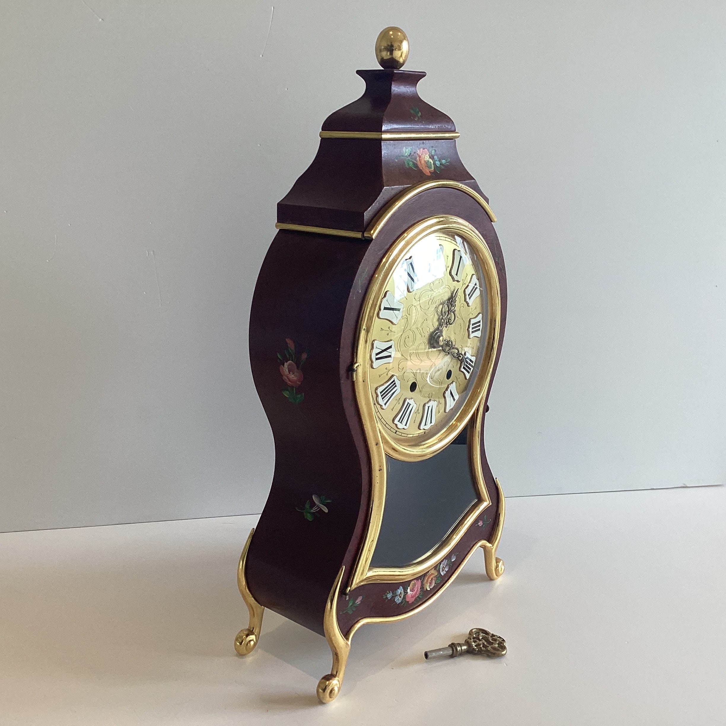 Vintage Swiss Clock – ELUXA Mantel Pendulum Hand-Painted (1960s) — photo 8 of 10