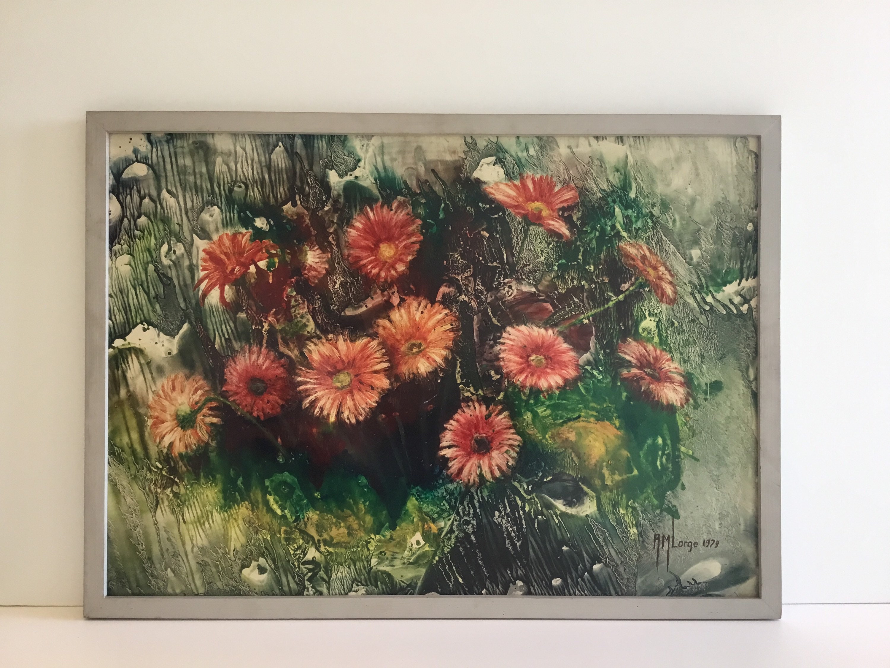 Floral Painting | Anne Marie Lorge 1979, Signed Mixed Media, Belgian Artist — photo 2 of 9