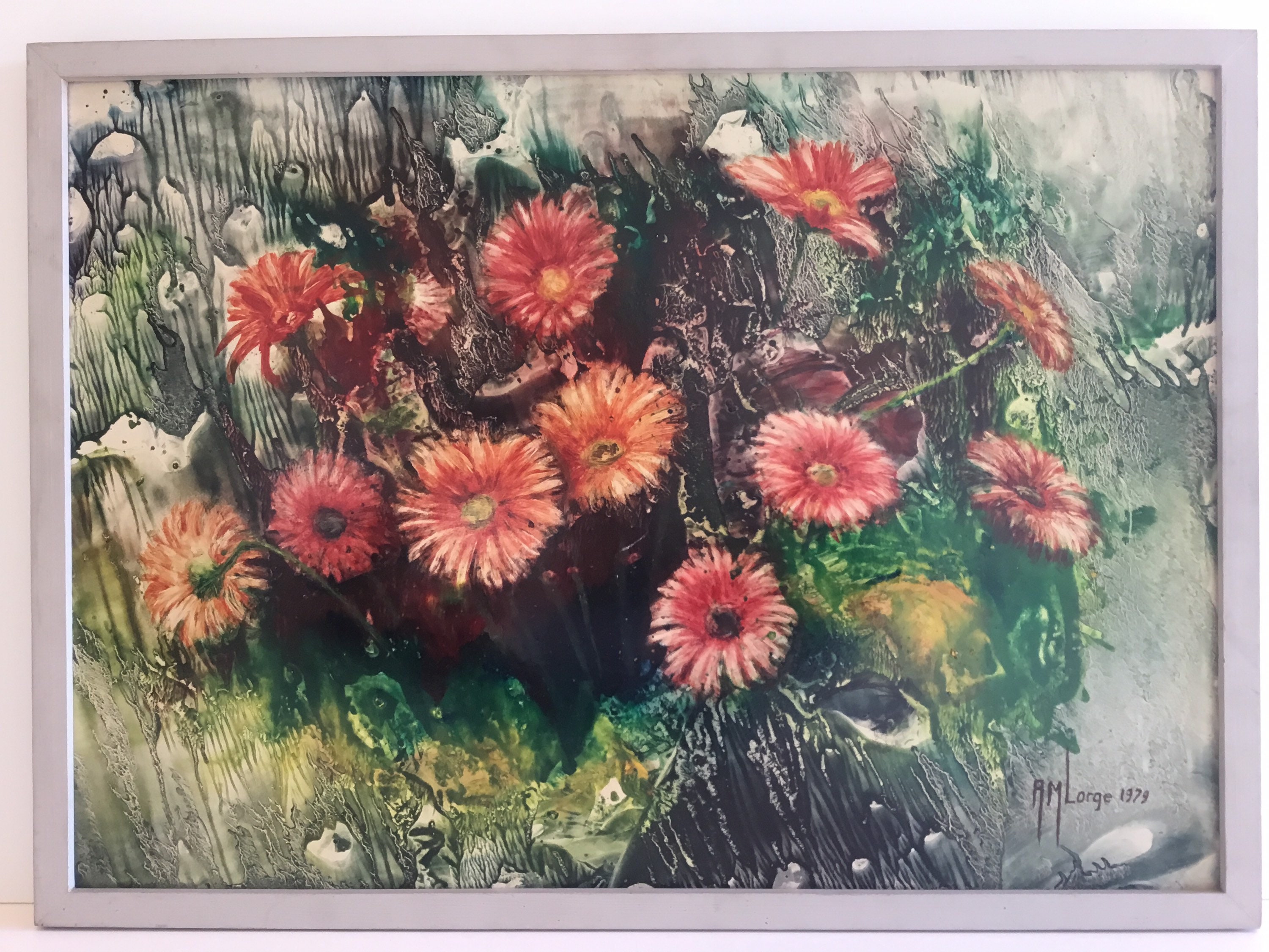 Floral Painting | Anne Marie Lorge 1979, Signed Mixed Media, Belgian Artist — photo 3 of 9
