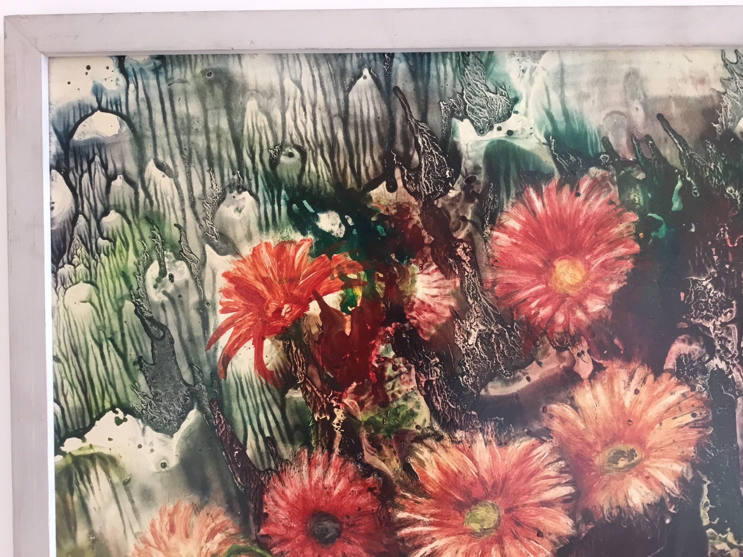 Floral Painting | Anne Marie Lorge 1979, Signed Mixed Media, Belgian Artist — photo 5 of 9