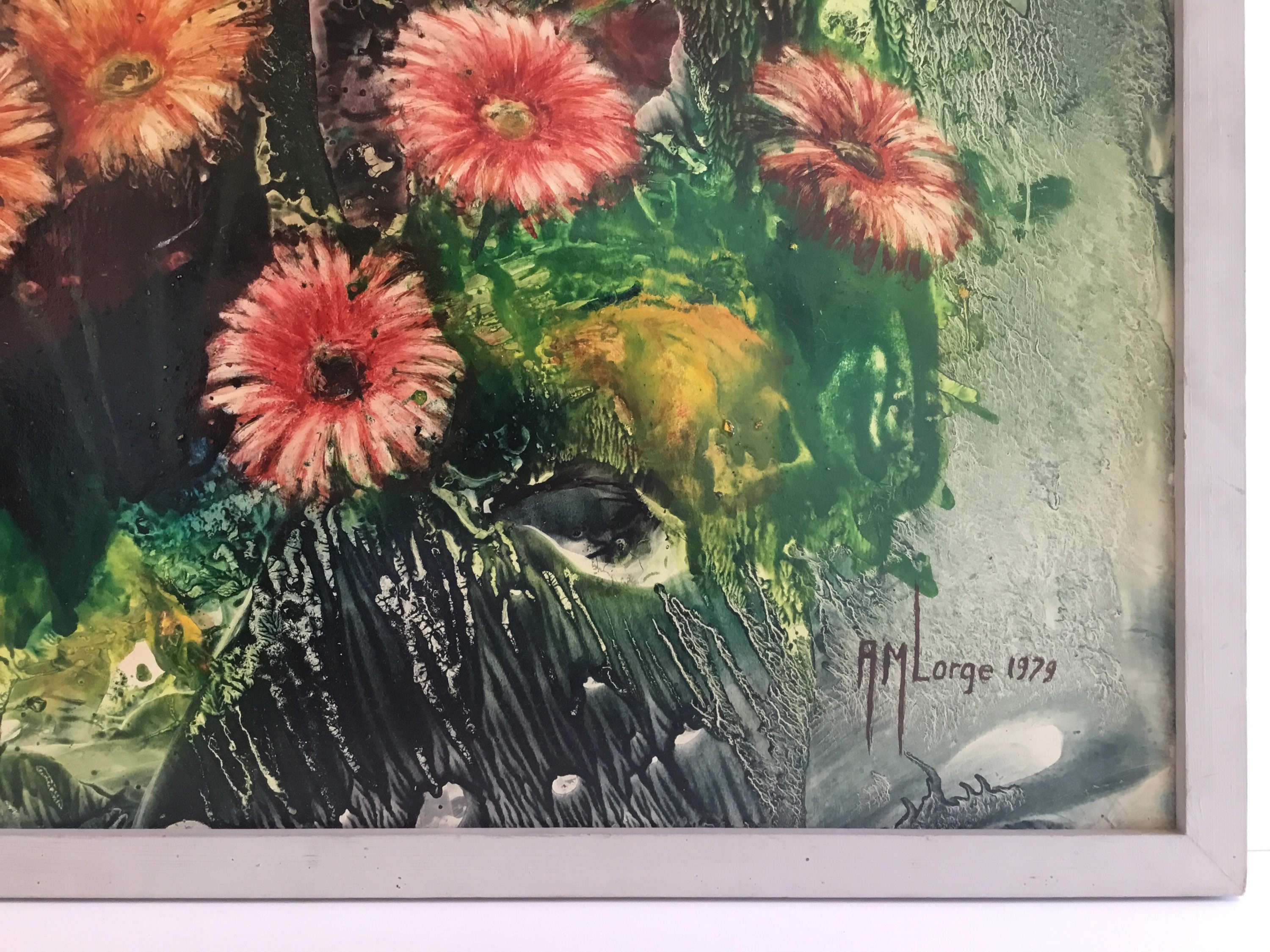 Floral Painting | Anne Marie Lorge 1979, Signed Mixed Media, Belgian Artist — photo 8 of 9