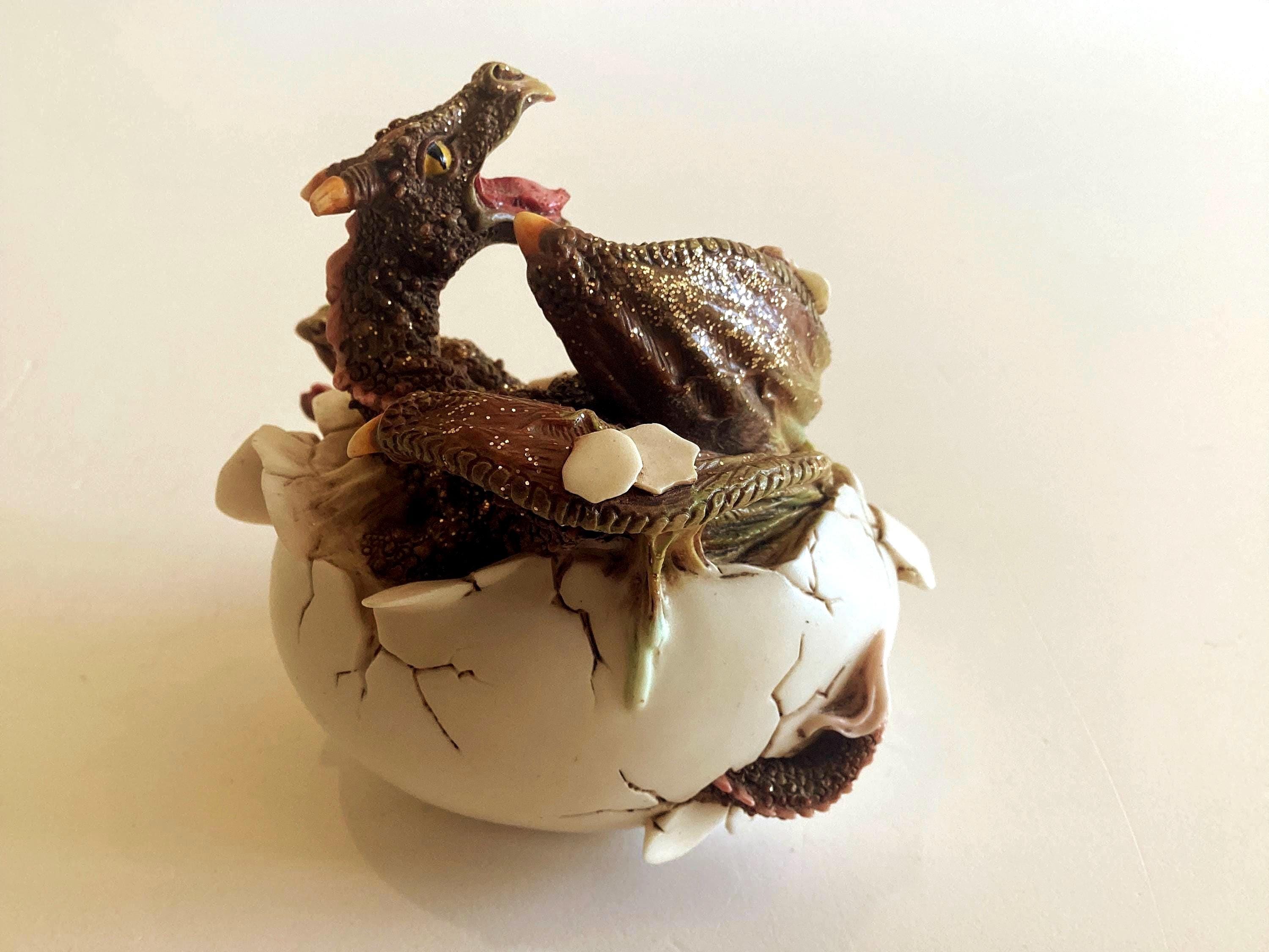 Vintage Figurine Dragon Egg | Veronese Italian Sculpture, 2006 Polystone Art Object — photo 4 of 9
