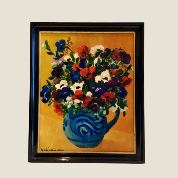 Art Painting | Celine Lust French Artist 1978, Birth Year Vase with Anemones Artwork