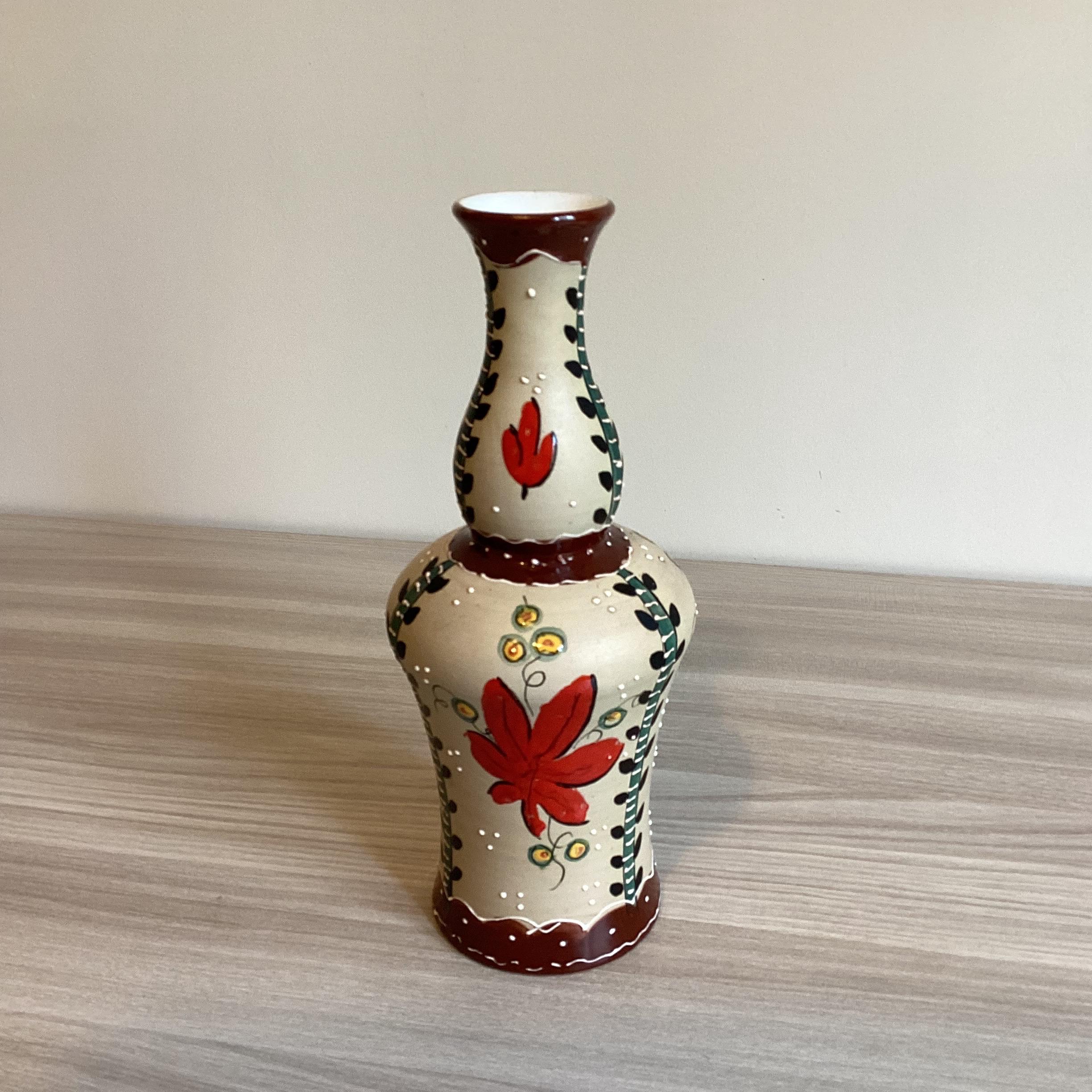 Vintage Ceramic Vase | 1940s Italy Gino Drighi, Hand Painted Florentine Ceramic Thick Enamel Art — photo 2 of 8