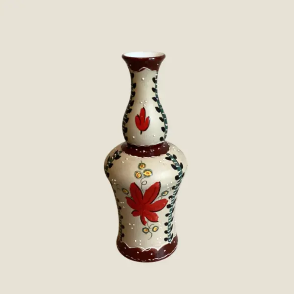 Vintage Ceramic Vase | 1940s Italy Gino Drighi, Hand Painted Florentine Ceramic Thick Enamel Art