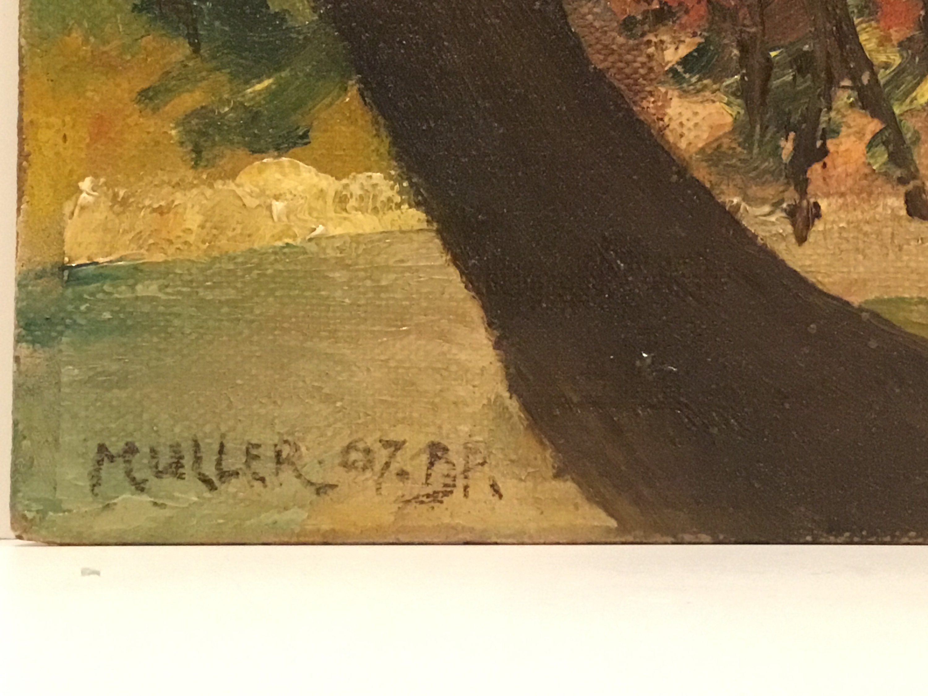 Vintage Art Painting – Rare Oil Landscape (1967) by Jaques Müller — photo 6 of 7