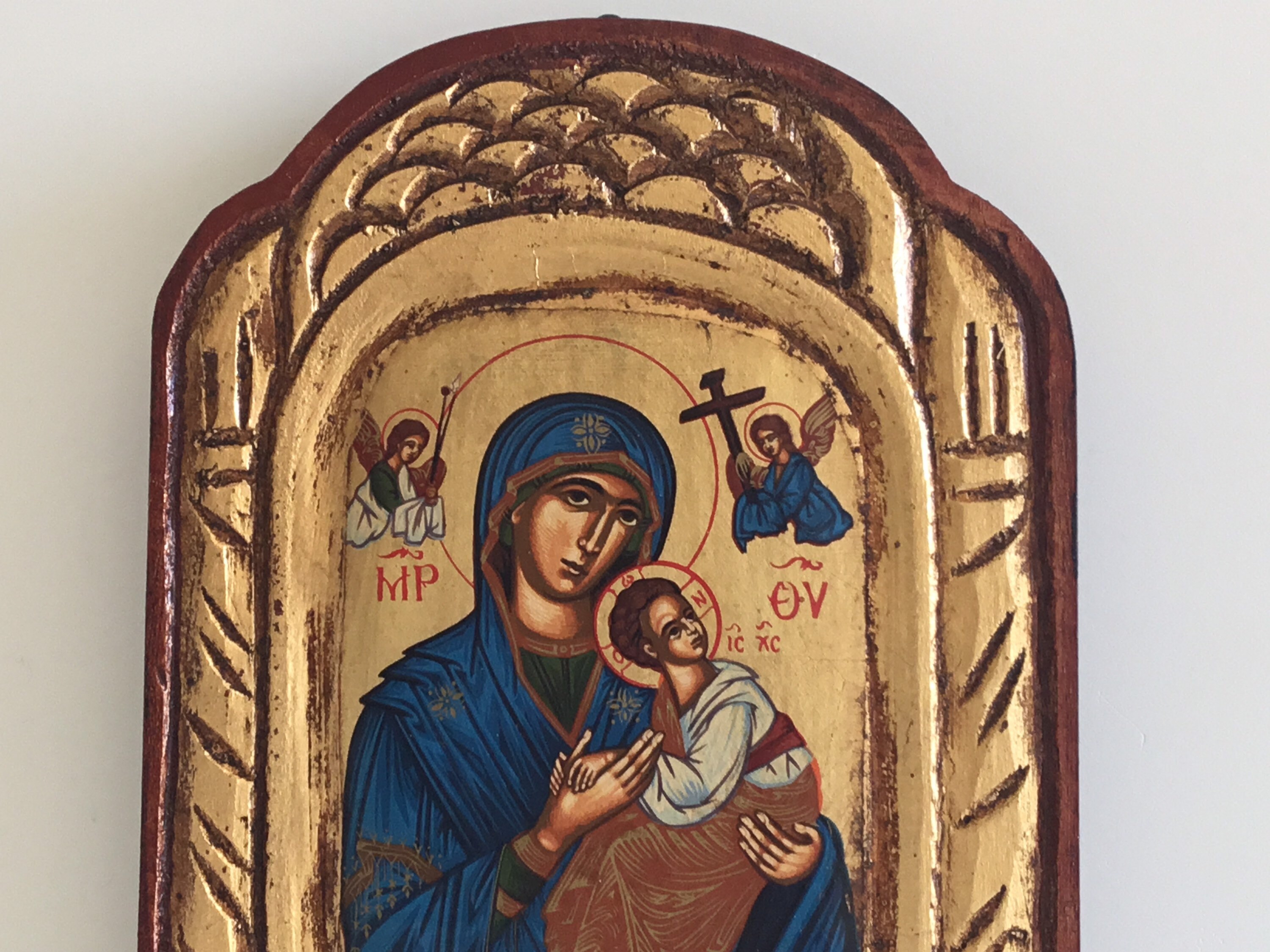 Vintage Icon | 1960s Greek Orthodox Mother of Perpetual Help, Archangels — photo 4 of 8