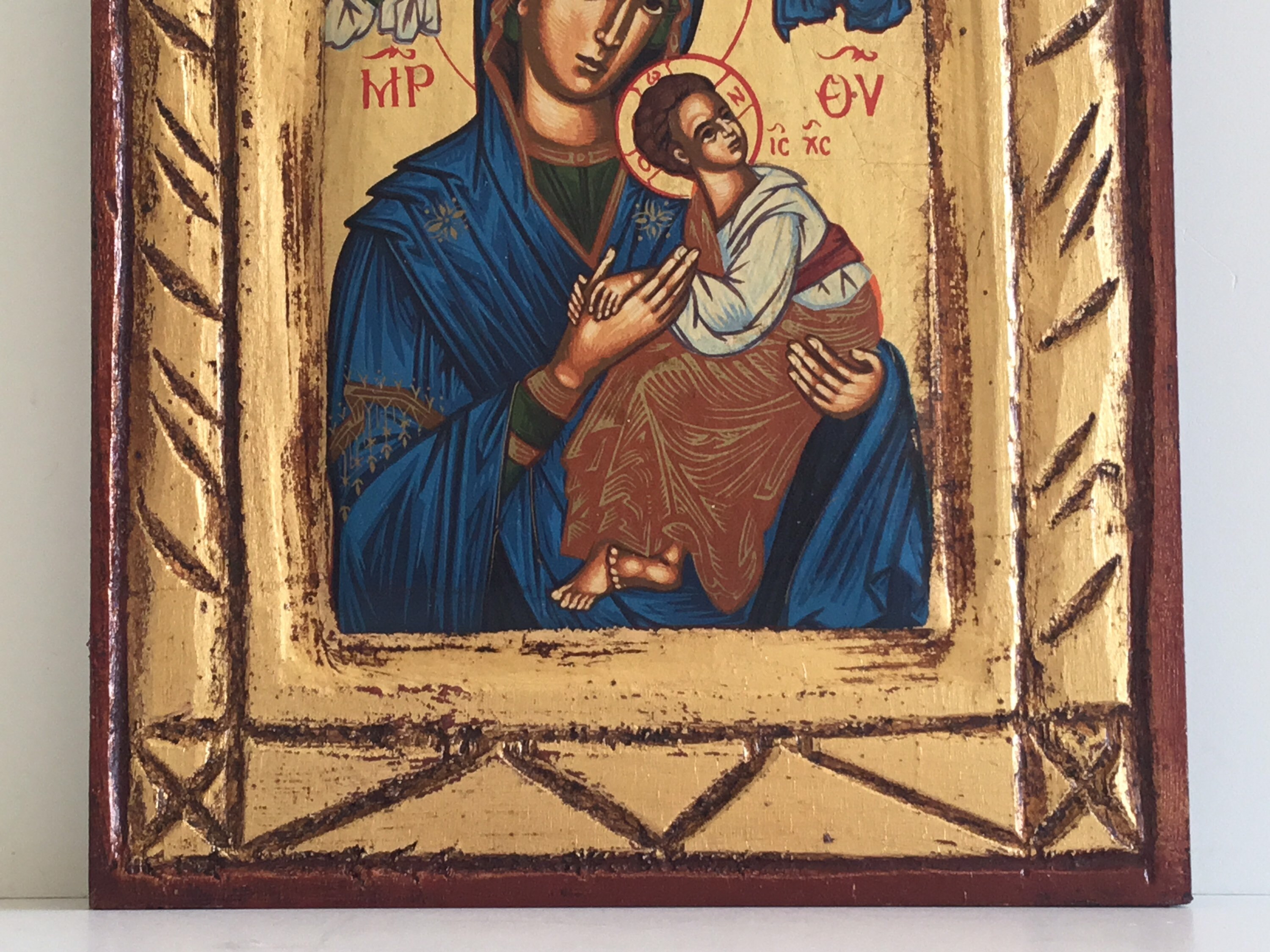 Vintage Icon | 1960s Greek Orthodox Mother of Perpetual Help, Archangels — photo 5 of 8
