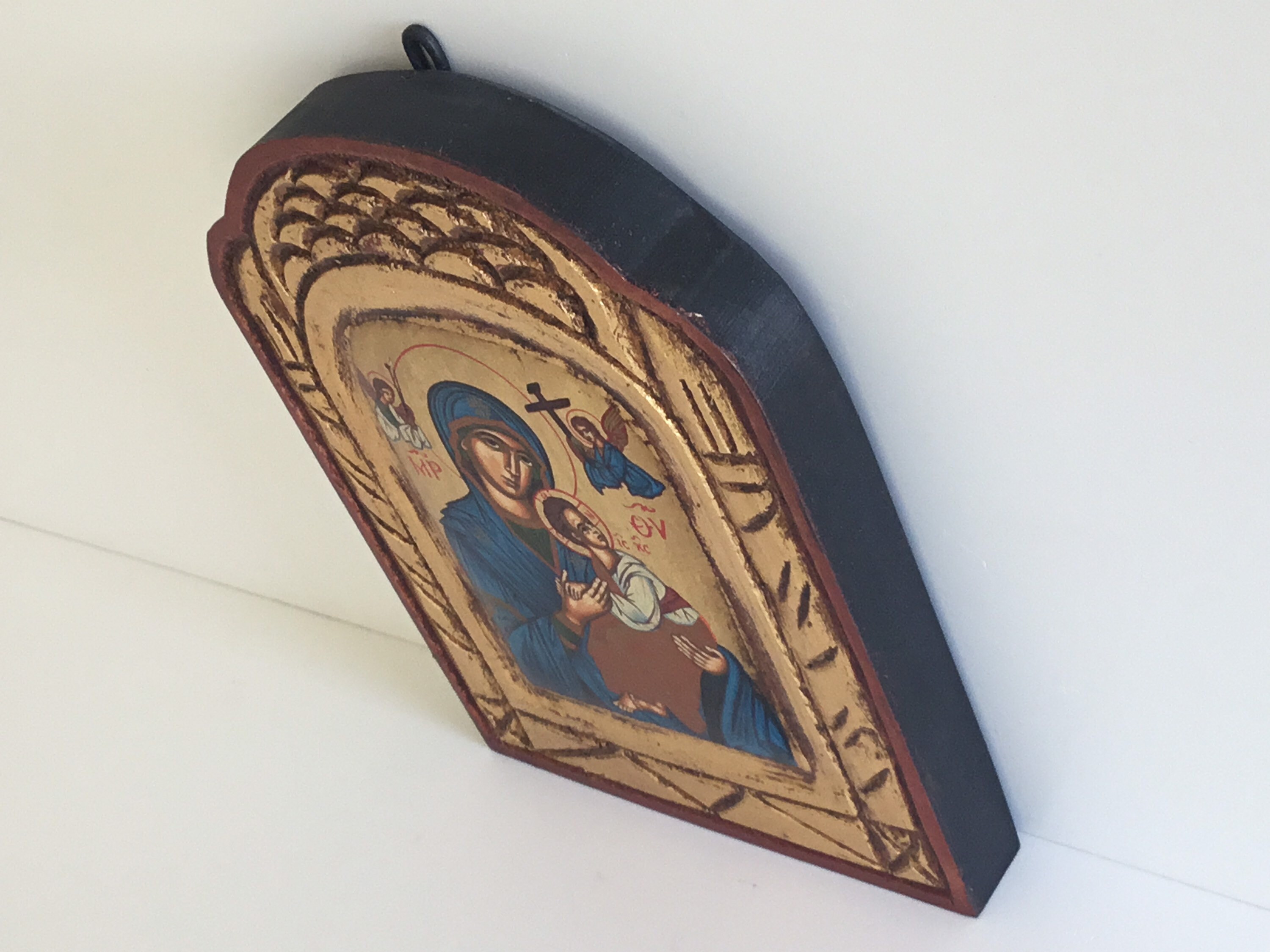 Vintage Icon | 1960s Greek Orthodox Mother of Perpetual Help, Archangels — photo 7 of 8