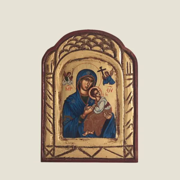 Vintage Icon | 1960s Greek Orthodox Mother of Perpetual Help, Archangels