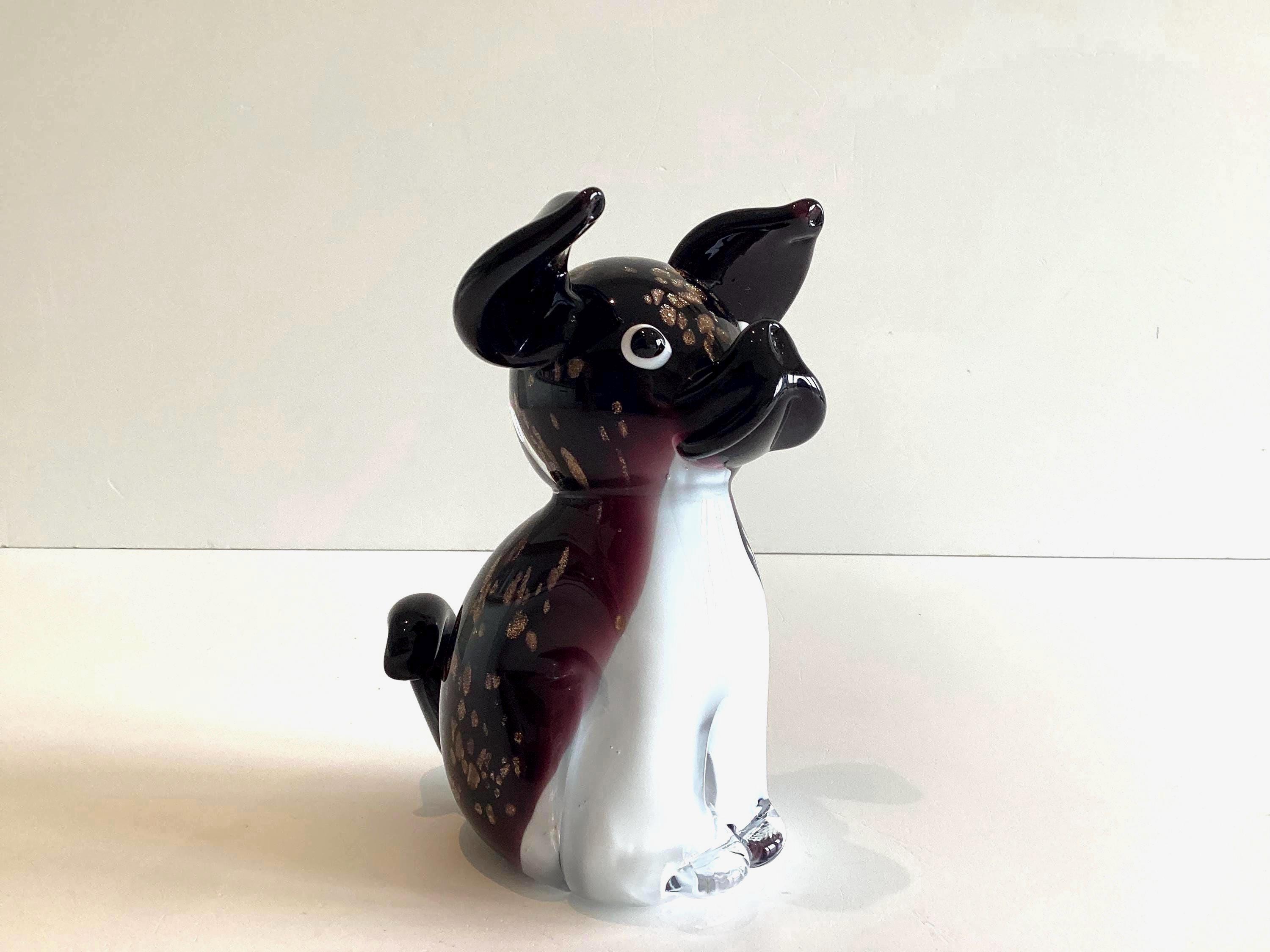 Murano Glass Dog Figurine | Sommerso with Aventurine, Italian Art Glass — photo 2 of 11