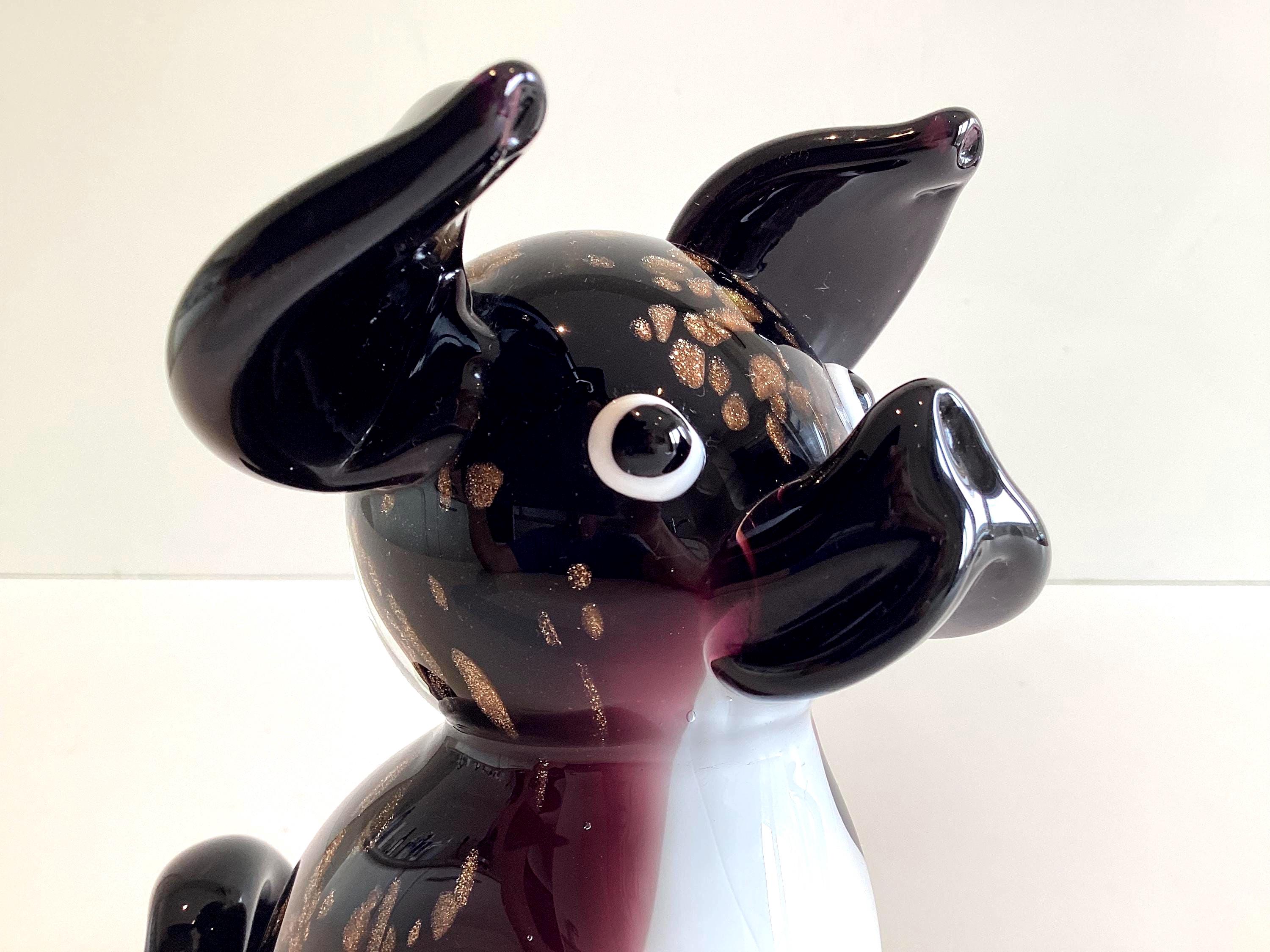 Murano Glass Dog Figurine | Sommerso with Aventurine, Italian Art Glass — photo 11 of 11