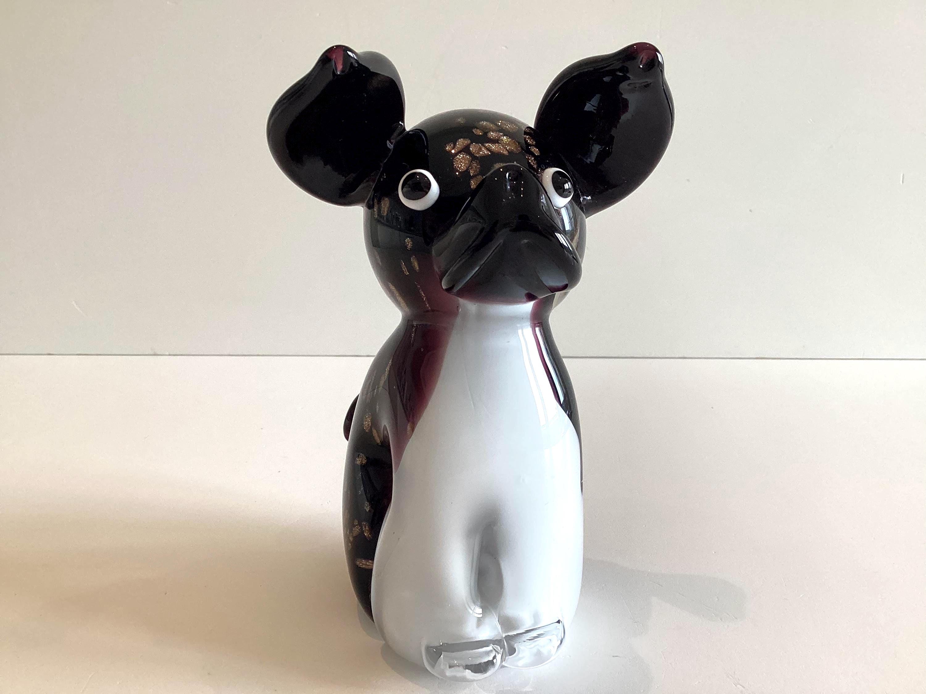 Murano Glass Dog Figurine | Sommerso with Aventurine, Italian Art Glass — photo 4 of 11