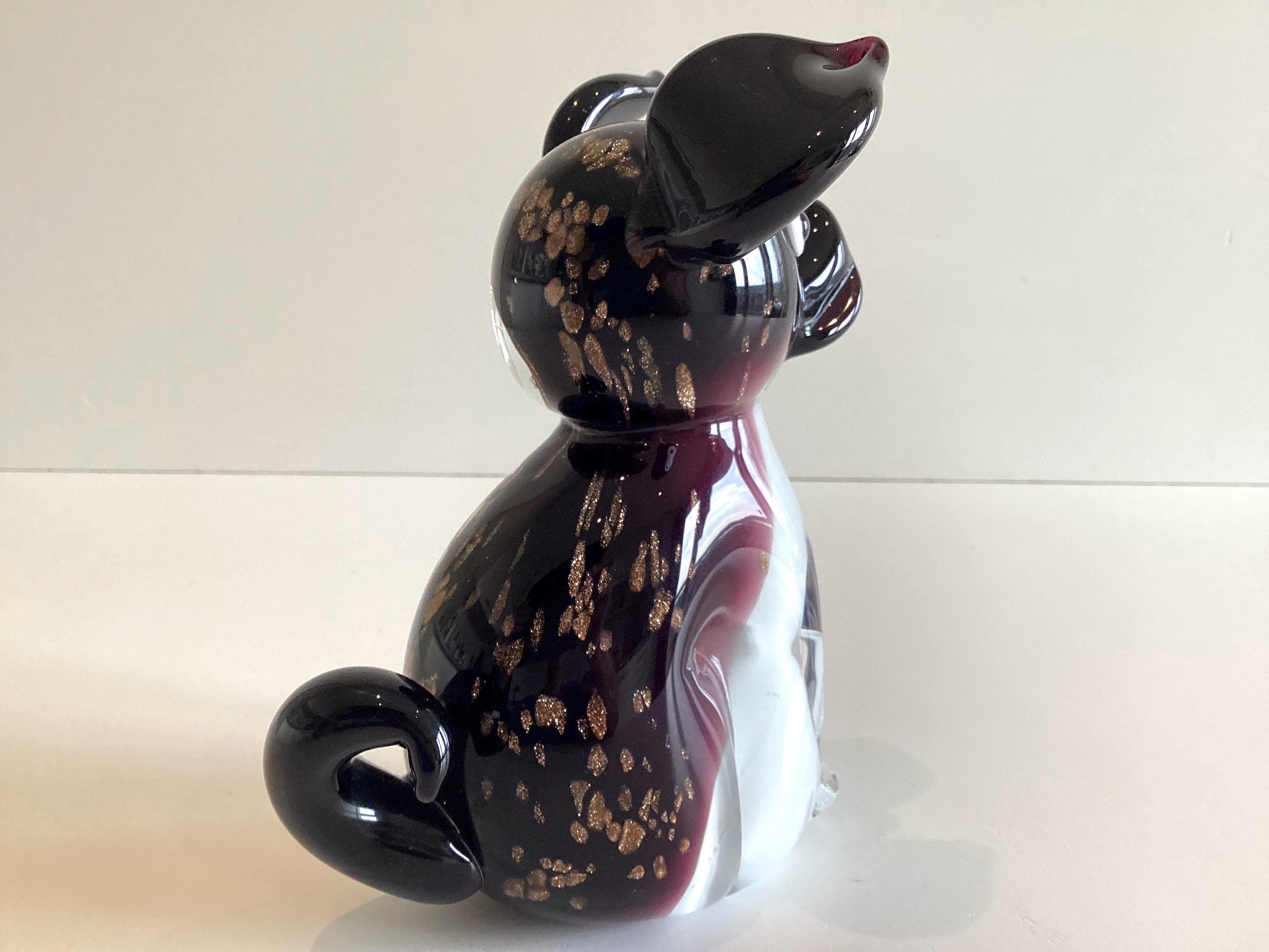 Murano Glass Dog Figurine | Sommerso with Aventurine, Italian Art Glass — photo 6 of 11