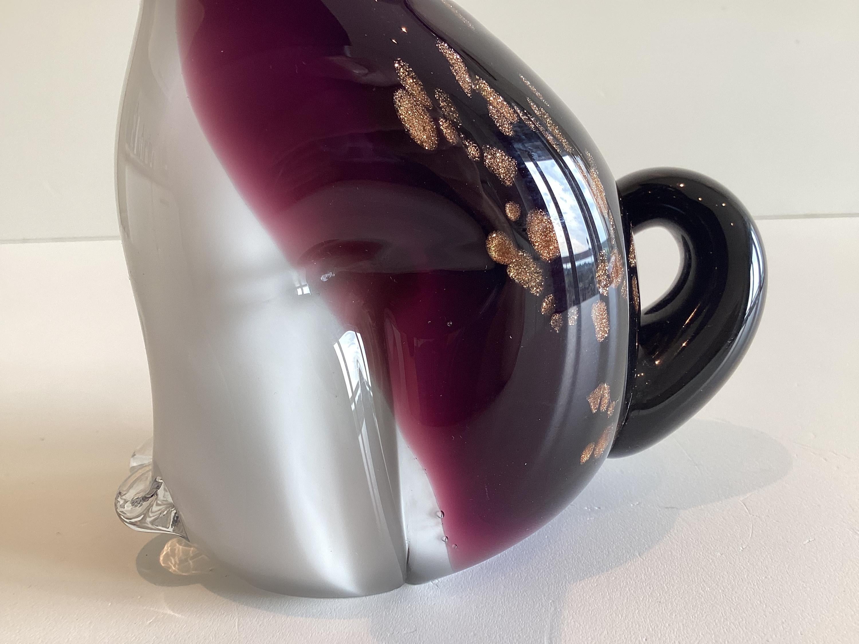 Murano Glass Dog Figurine | Sommerso with Aventurine, Italian Art Glass — photo 9 of 11
