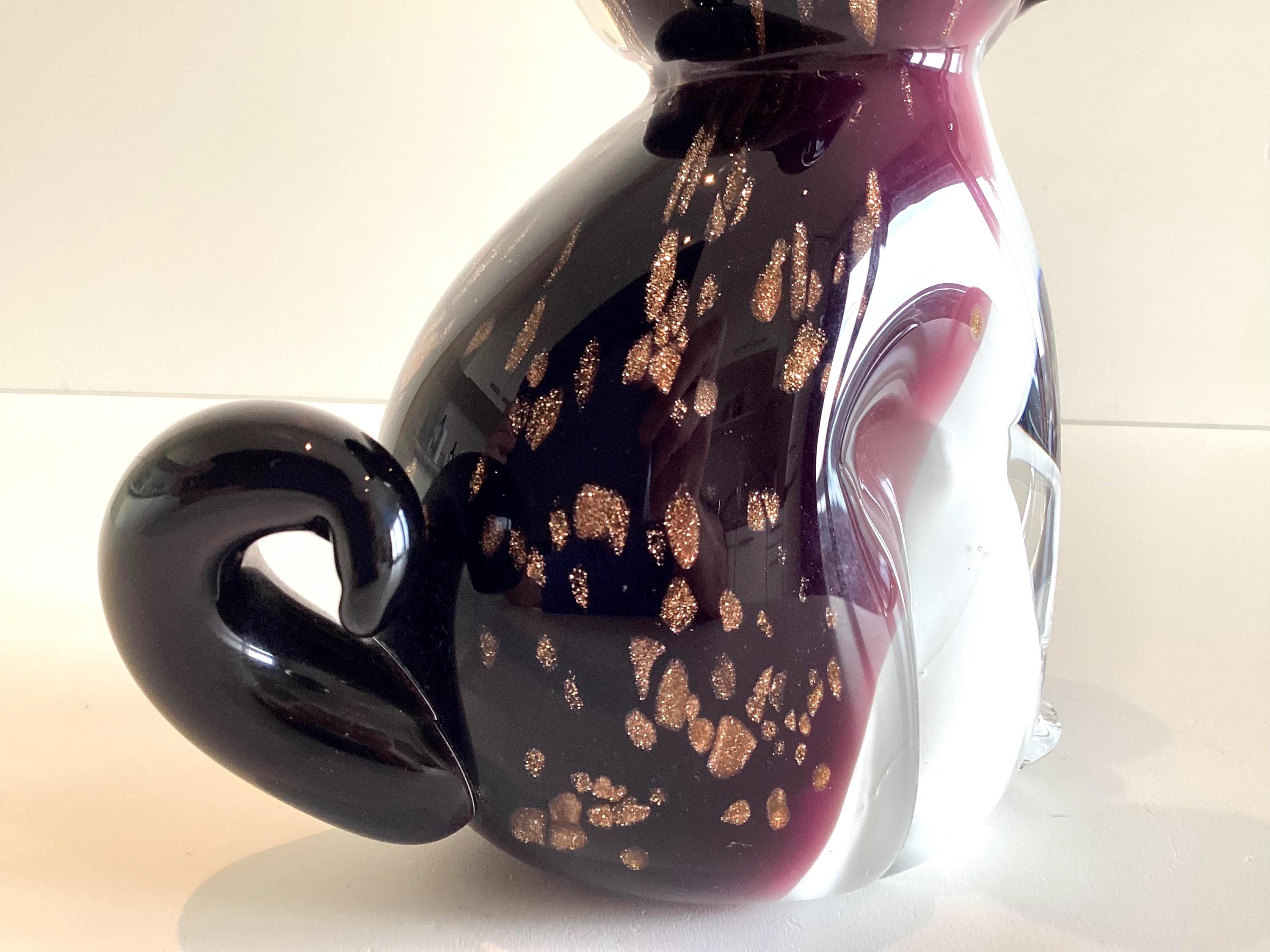 Murano Glass Dog Figurine | Sommerso with Aventurine, Italian Art Glass — photo 10 of 11