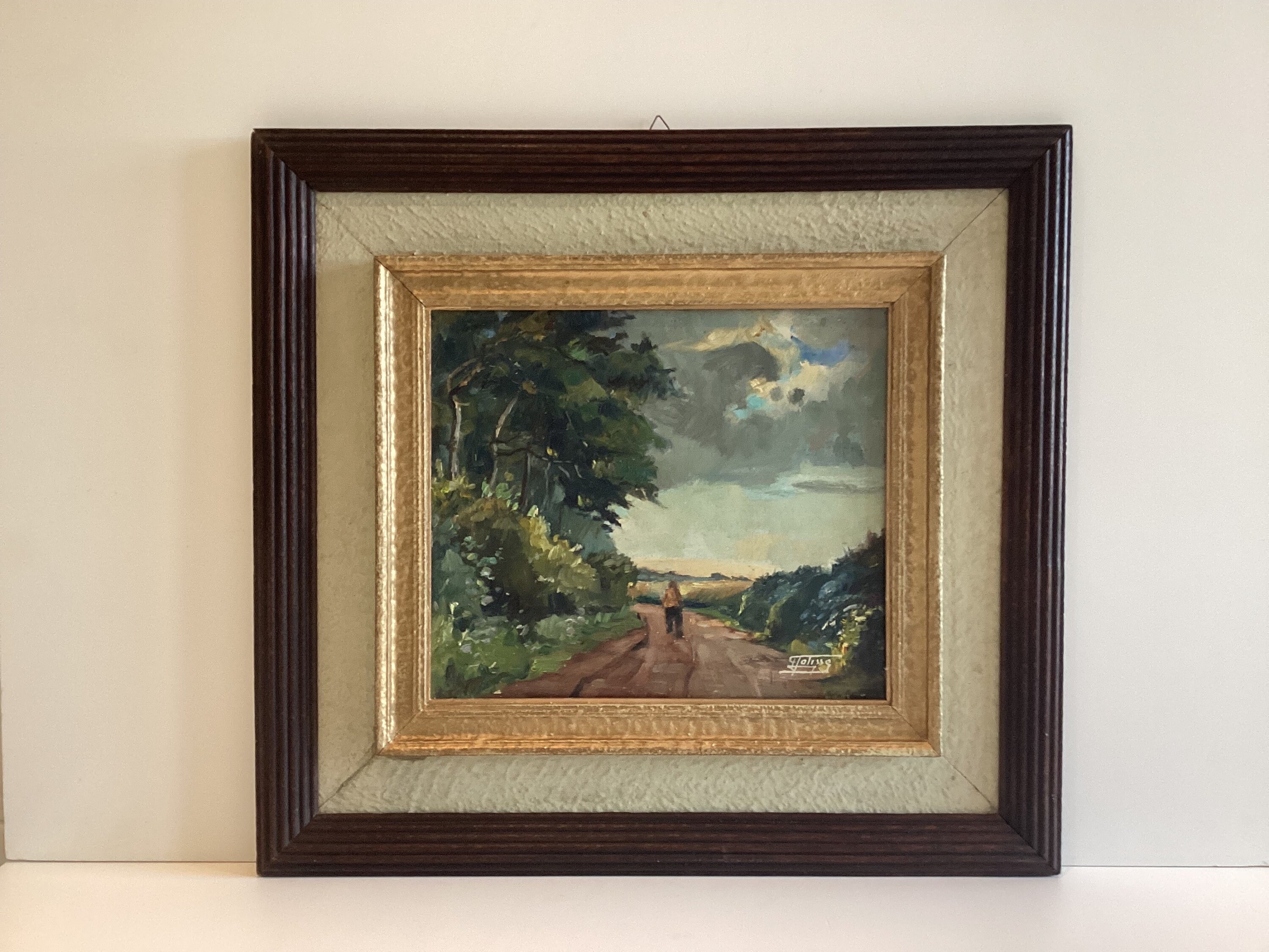 Vintage Landscape Painting | Vital Falisse 1950s Belgian Country Scene, Signed Oil Art — photo 2 of 7